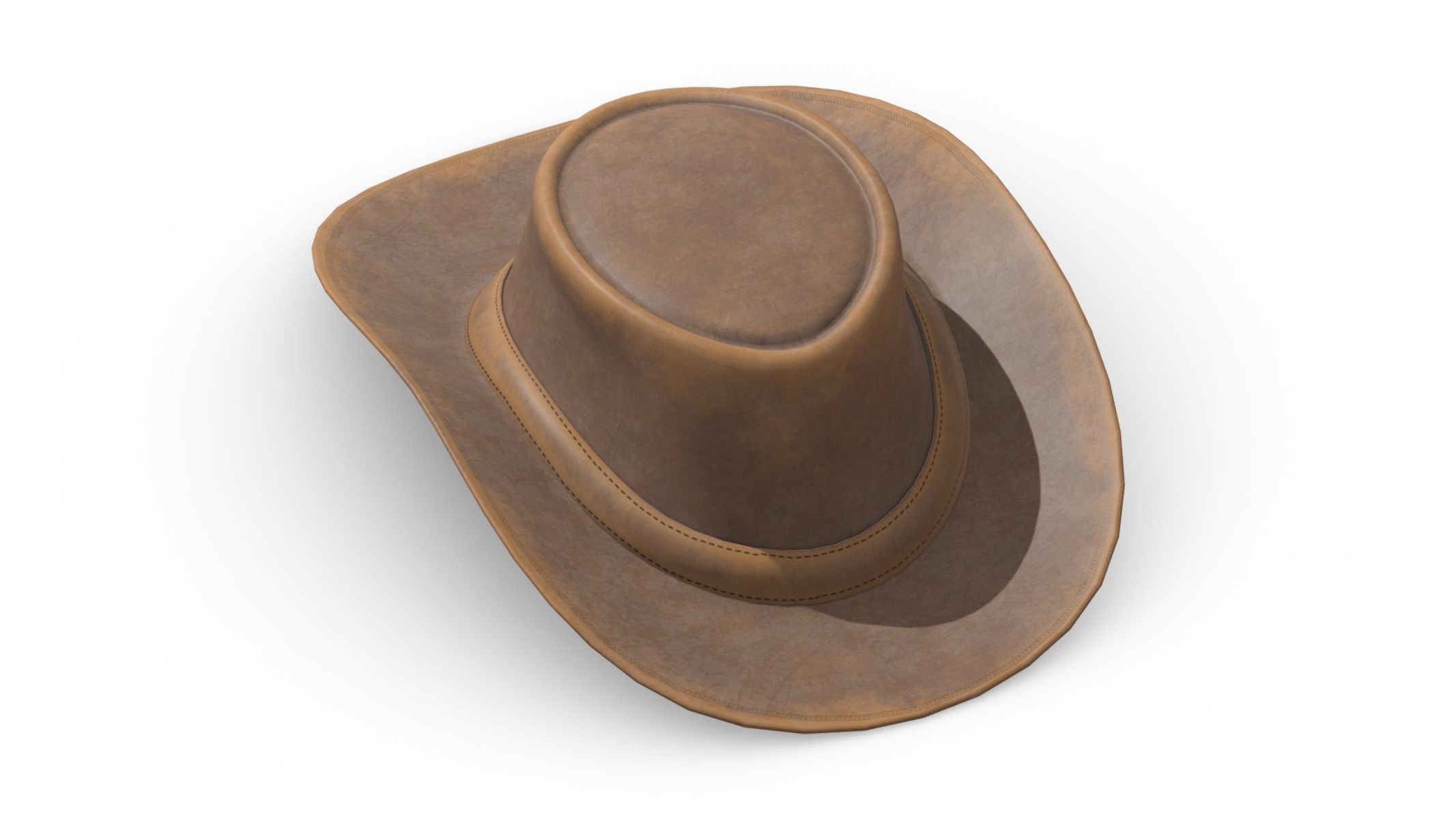 Cowboy Hat Low Poly PBR Realistic Low-poly 3D model_3