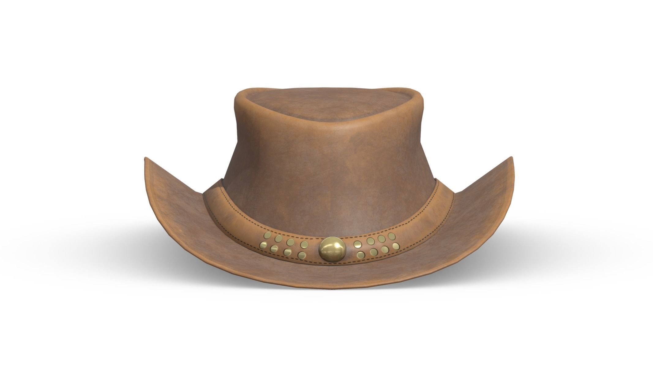 Cowboy Hat Low Poly PBR Realistic Low-poly 3D model_4