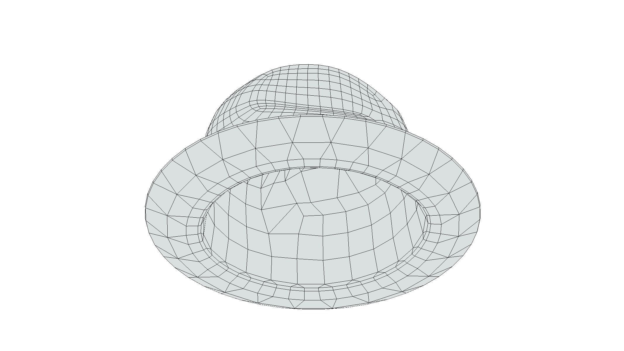 Fedora Hat Low Poly PBR Realistic Low-poly 3D model_6