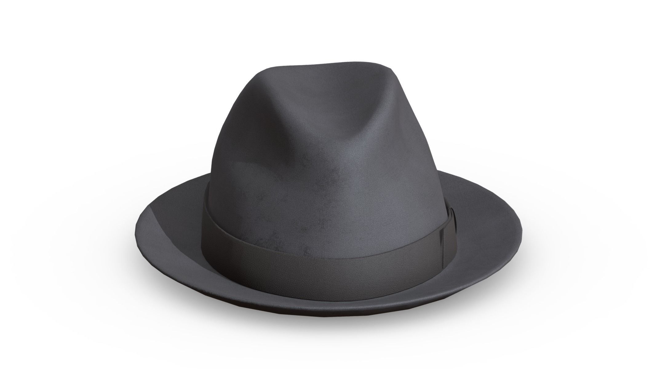 Fedora Hat Low Poly PBR Realistic Low-poly 3D model_2