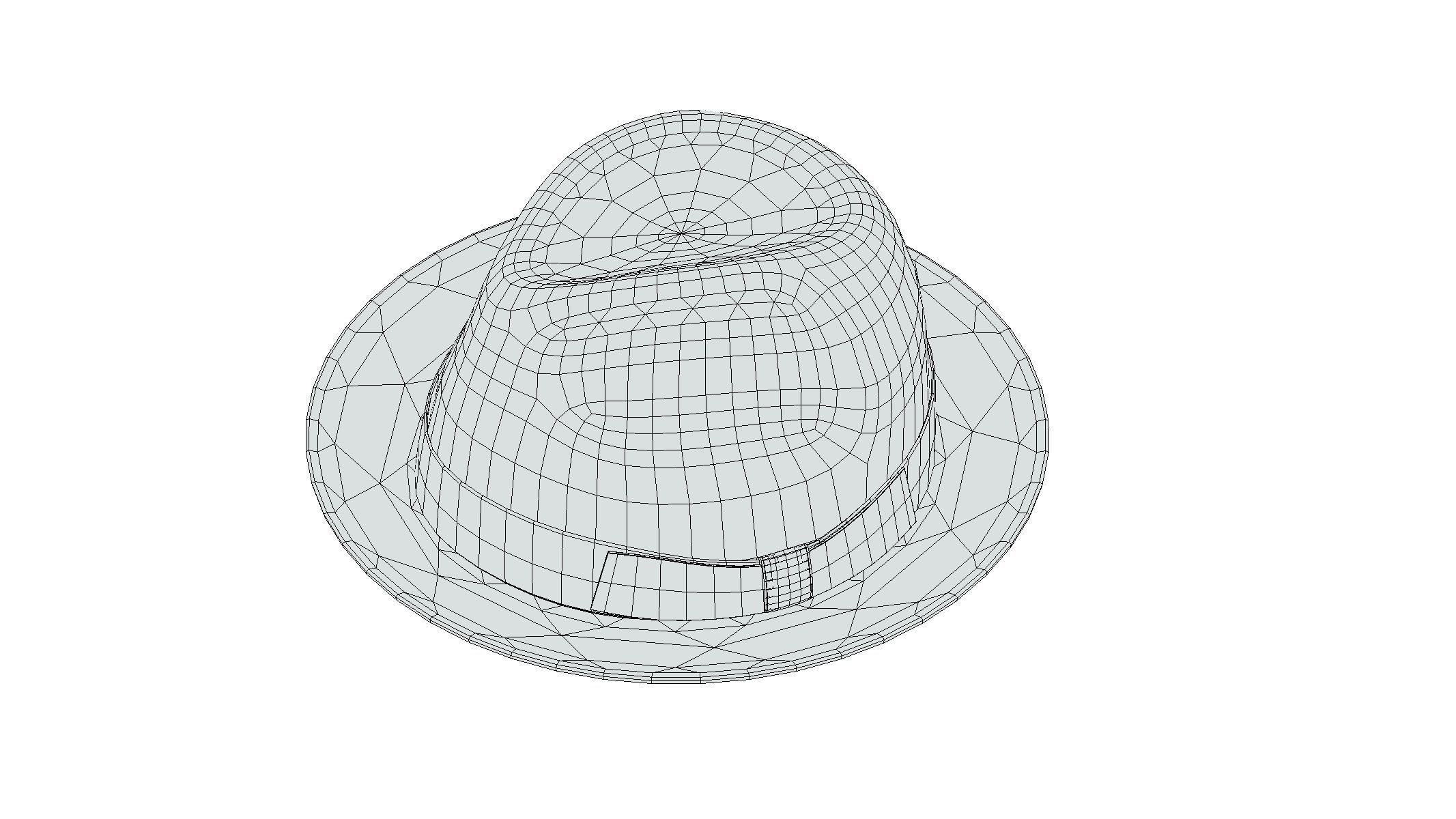 Fedora Hat Low Poly PBR Realistic Low-poly 3D model_1