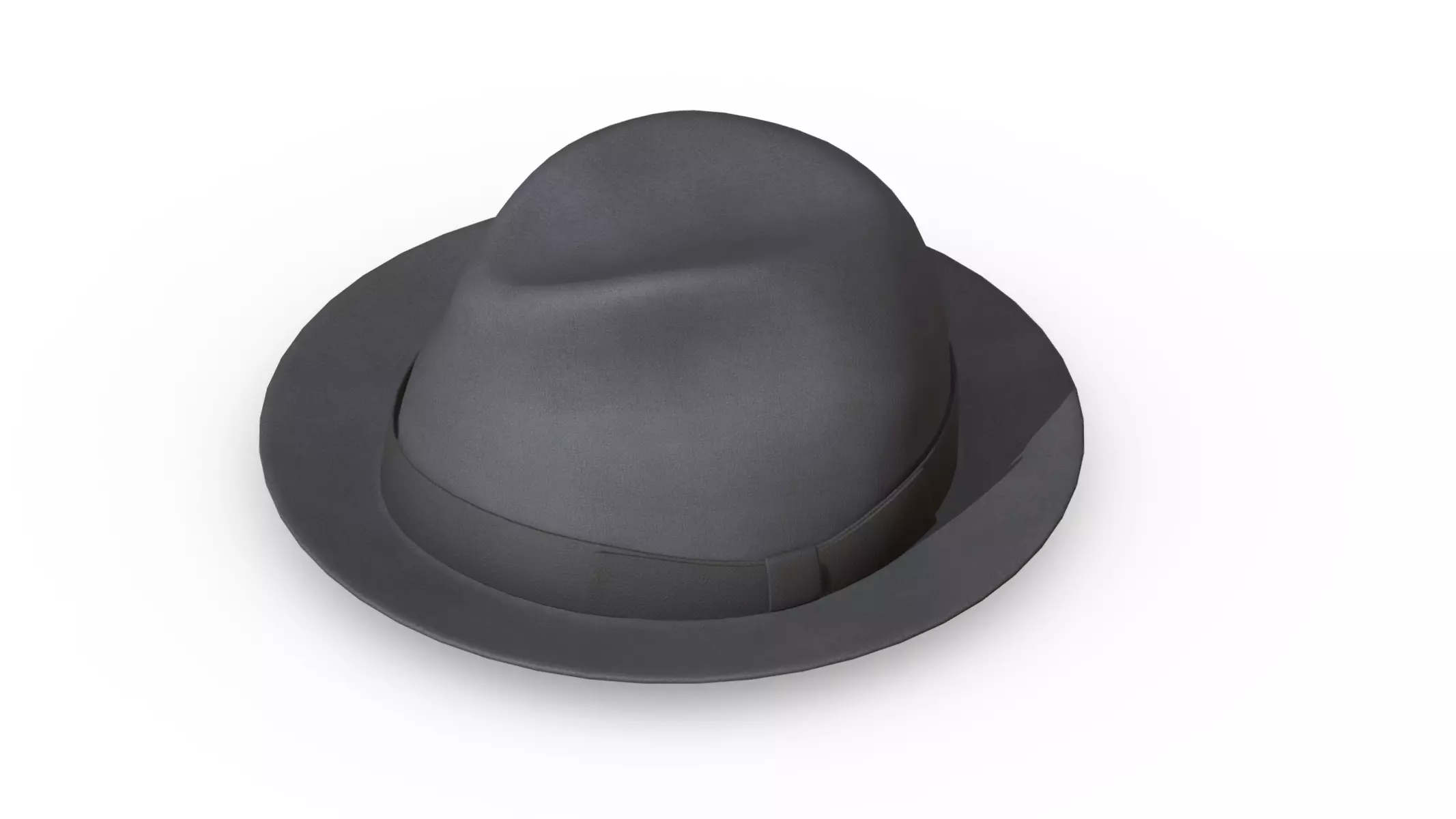 Fedora Hat Low Poly PBR Realistic Low-poly 3D model_0