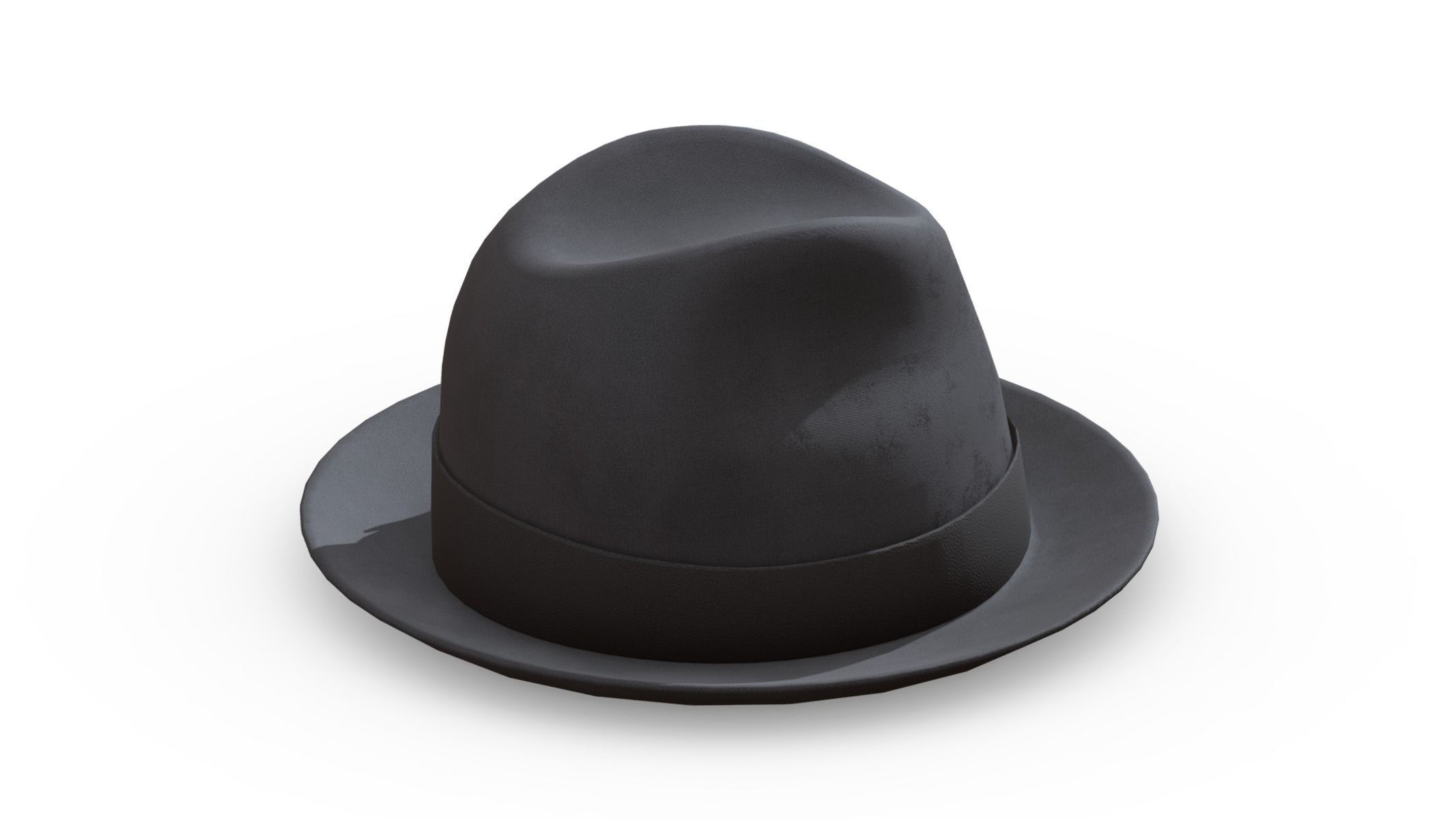 Fedora Hat Low Poly PBR Realistic Low-poly 3D model_3