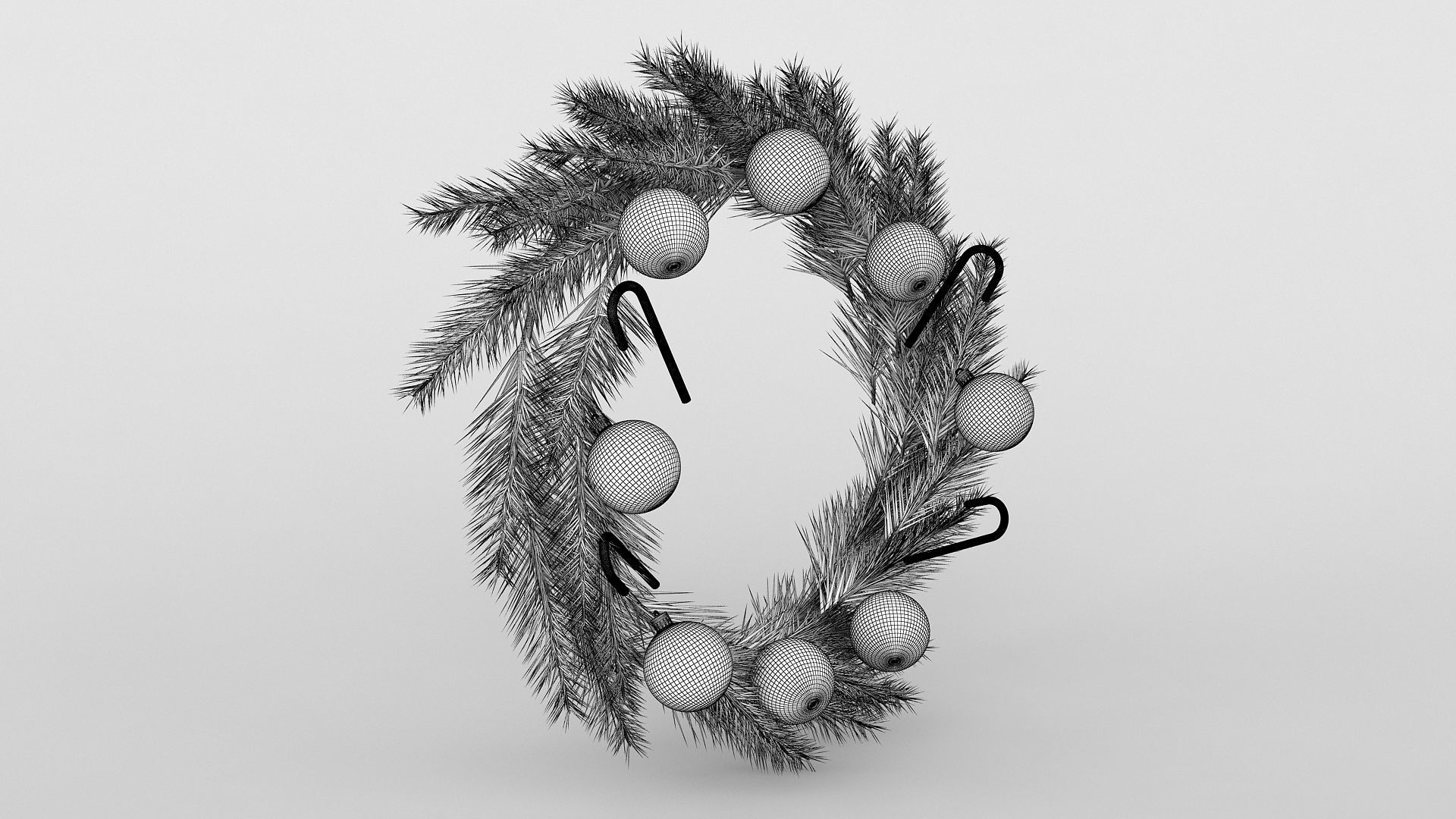 Wreath christmas 3D model_6