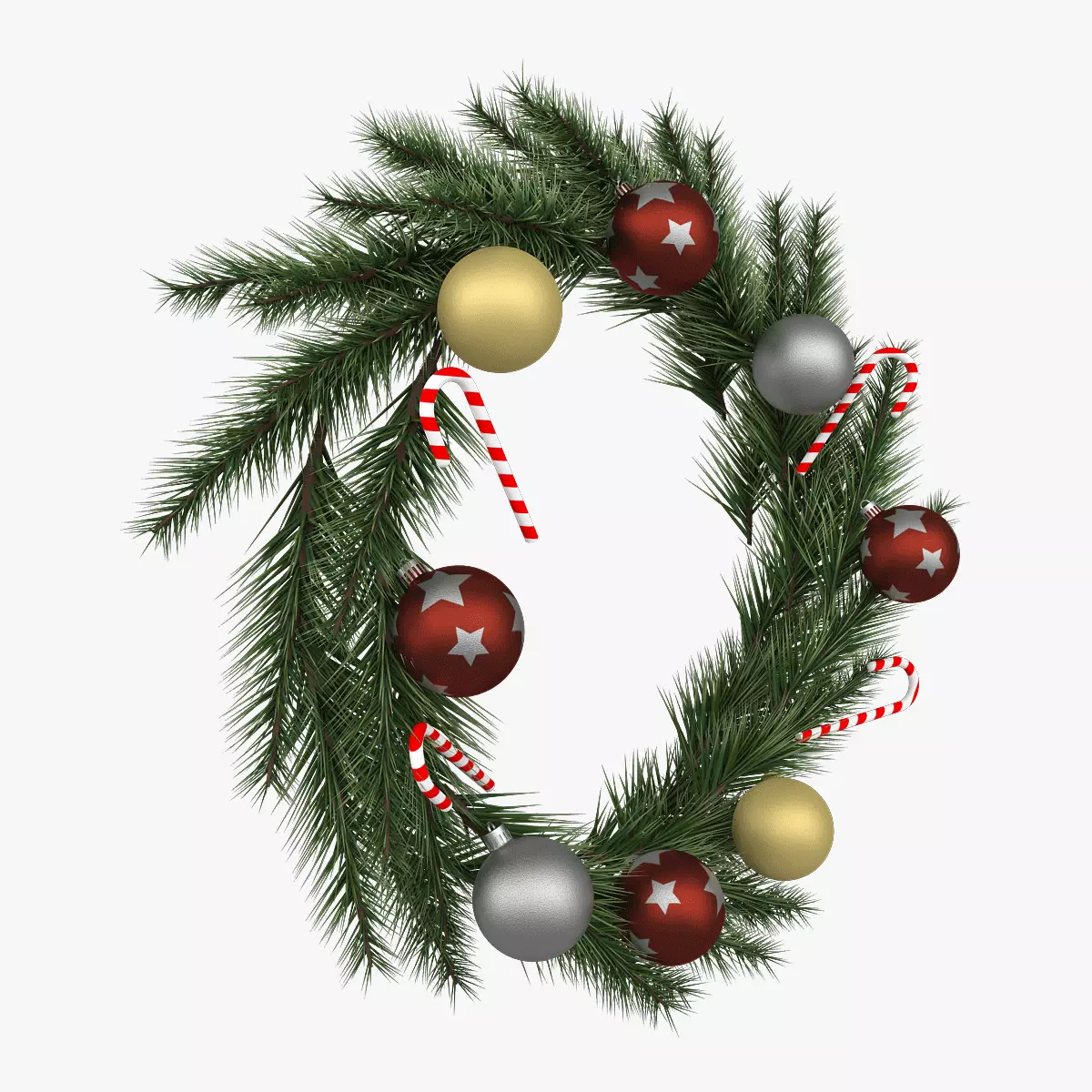 Wreath christmas 3D model_0