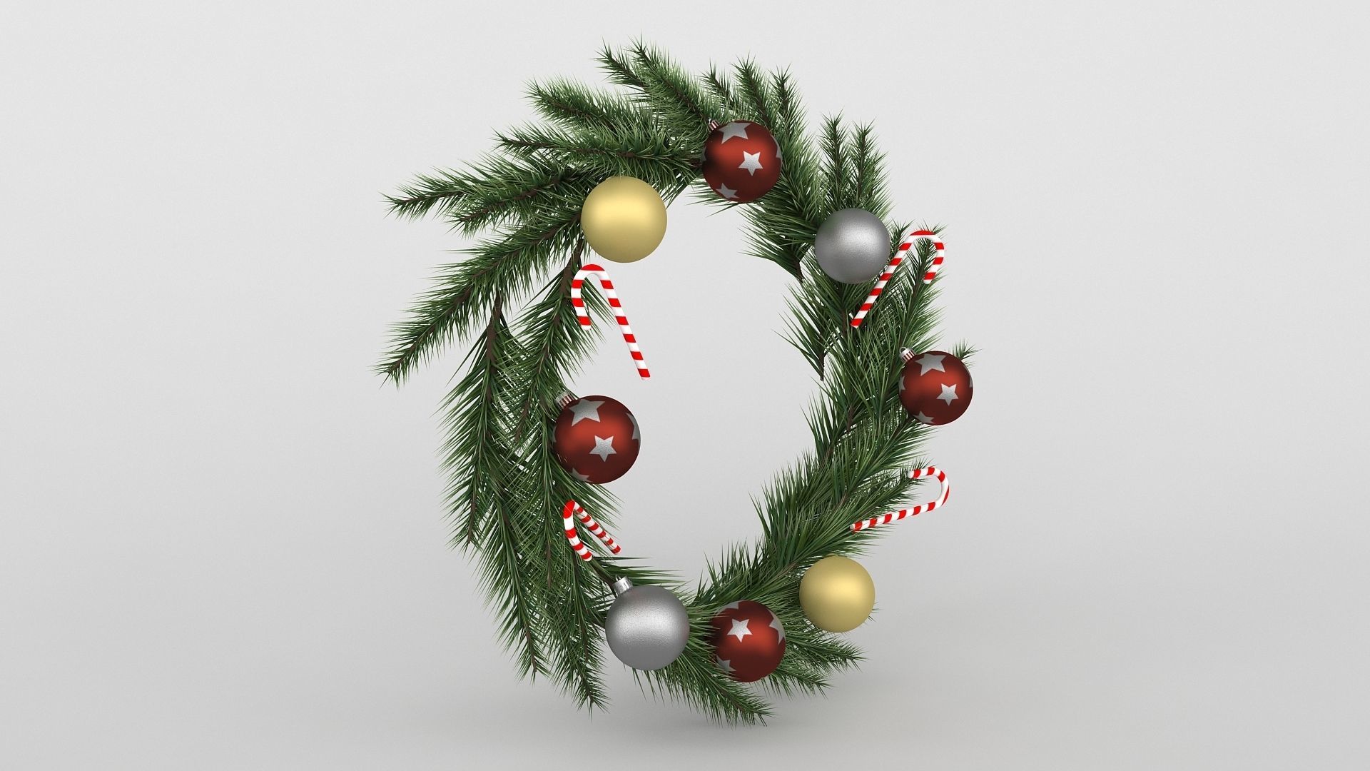 Wreath christmas 3D model_2