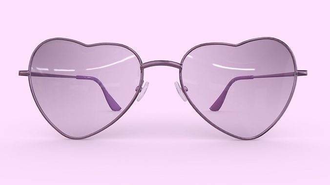 Heart Sunglasses Low Poly PBR Realistic Low-poly 3D model