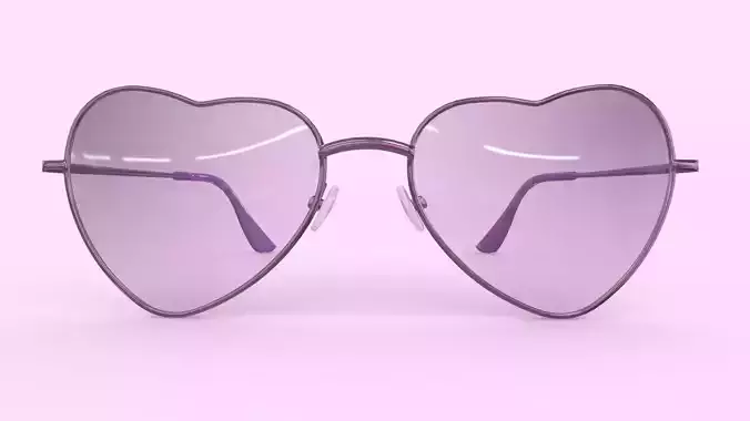 Heart Sunglasses Low Poly PBR Realistic
