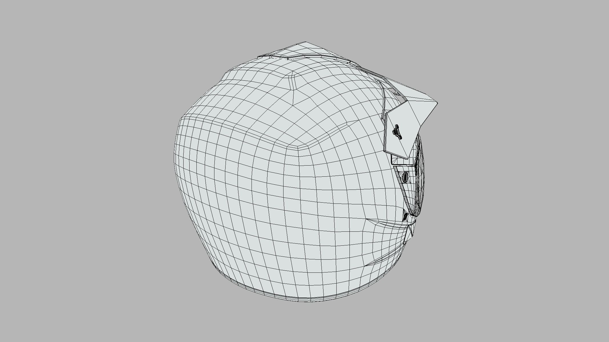 Motocross Helmet Low Poly PBR Realistic Low-poly 3D model_4