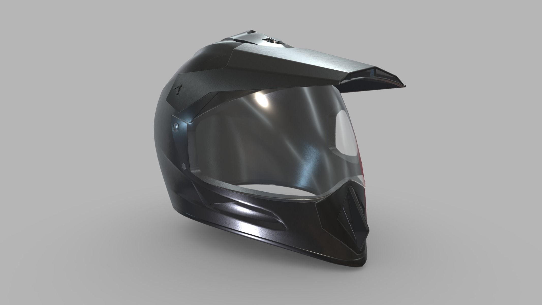 Motocross Helmet Low Poly PBR Realistic Low-poly 3D model_2
