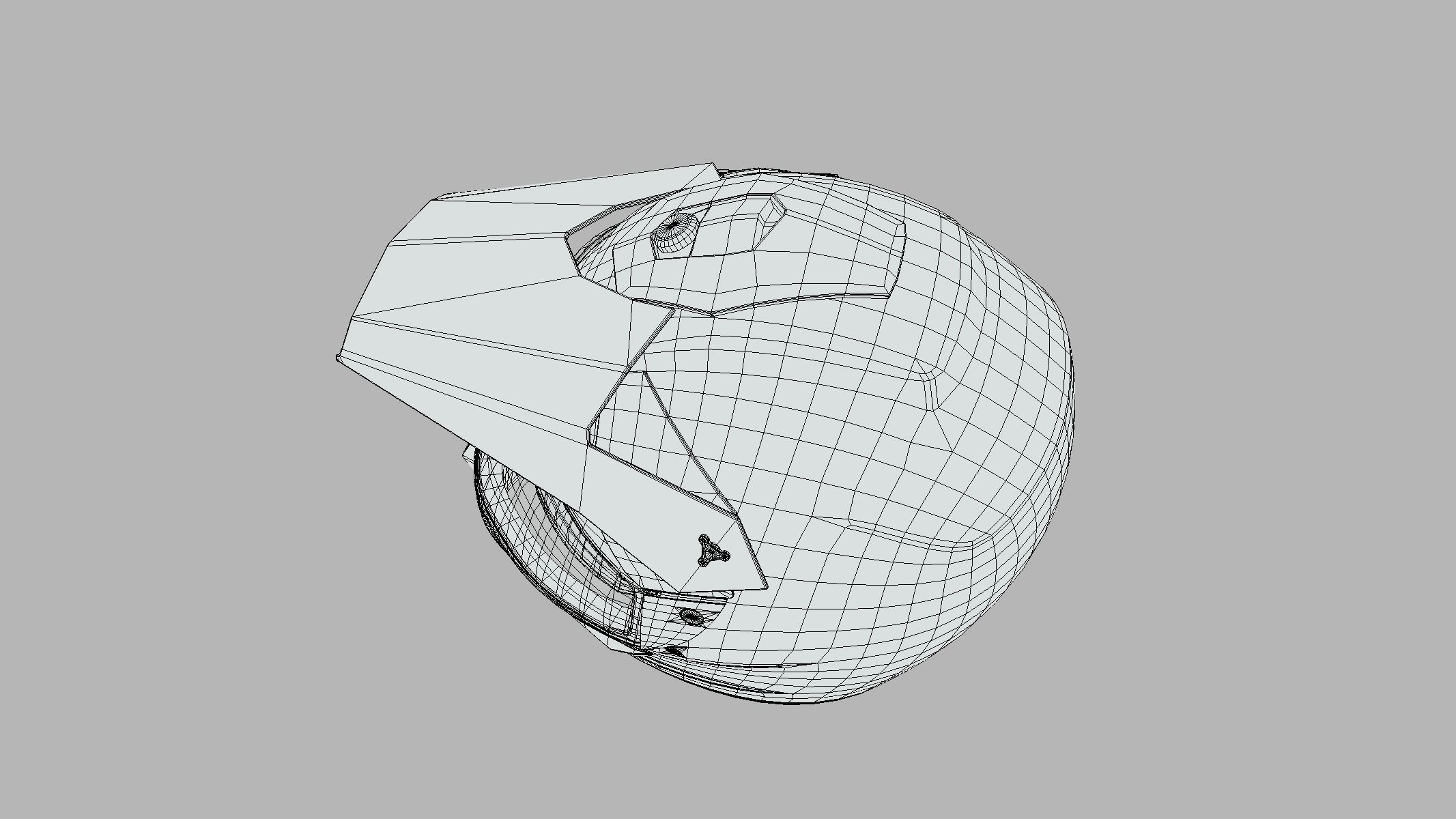 Motocross Helmet Low Poly PBR Realistic Low-poly 3D model_6