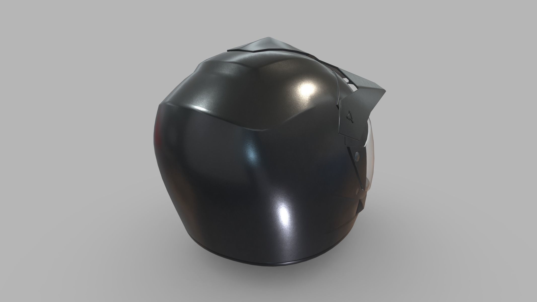 Motocross Helmet Low Poly PBR Realistic Low-poly 3D model_3