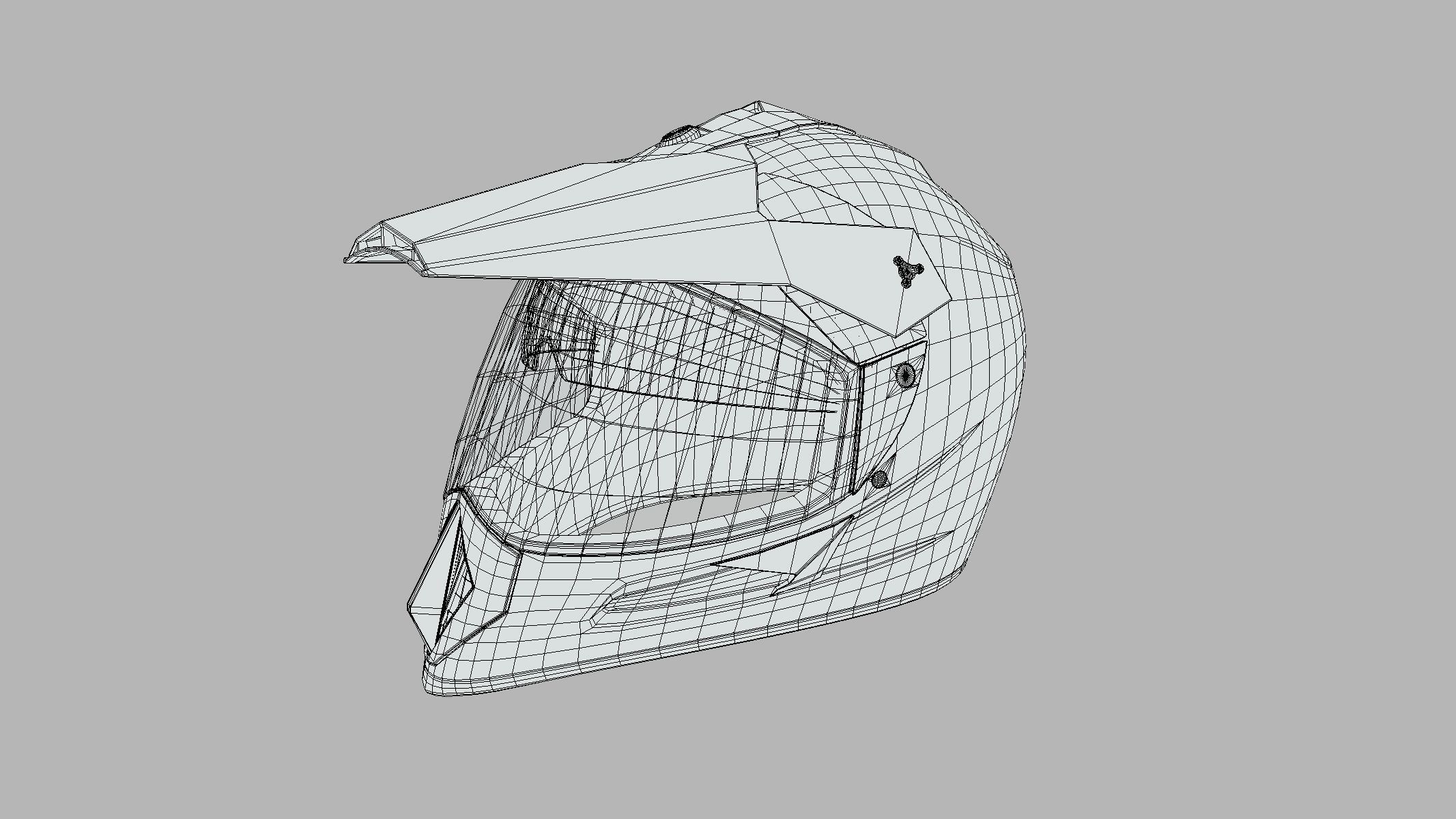 Motocross Helmet Low Poly PBR Realistic Low-poly 3D model_1