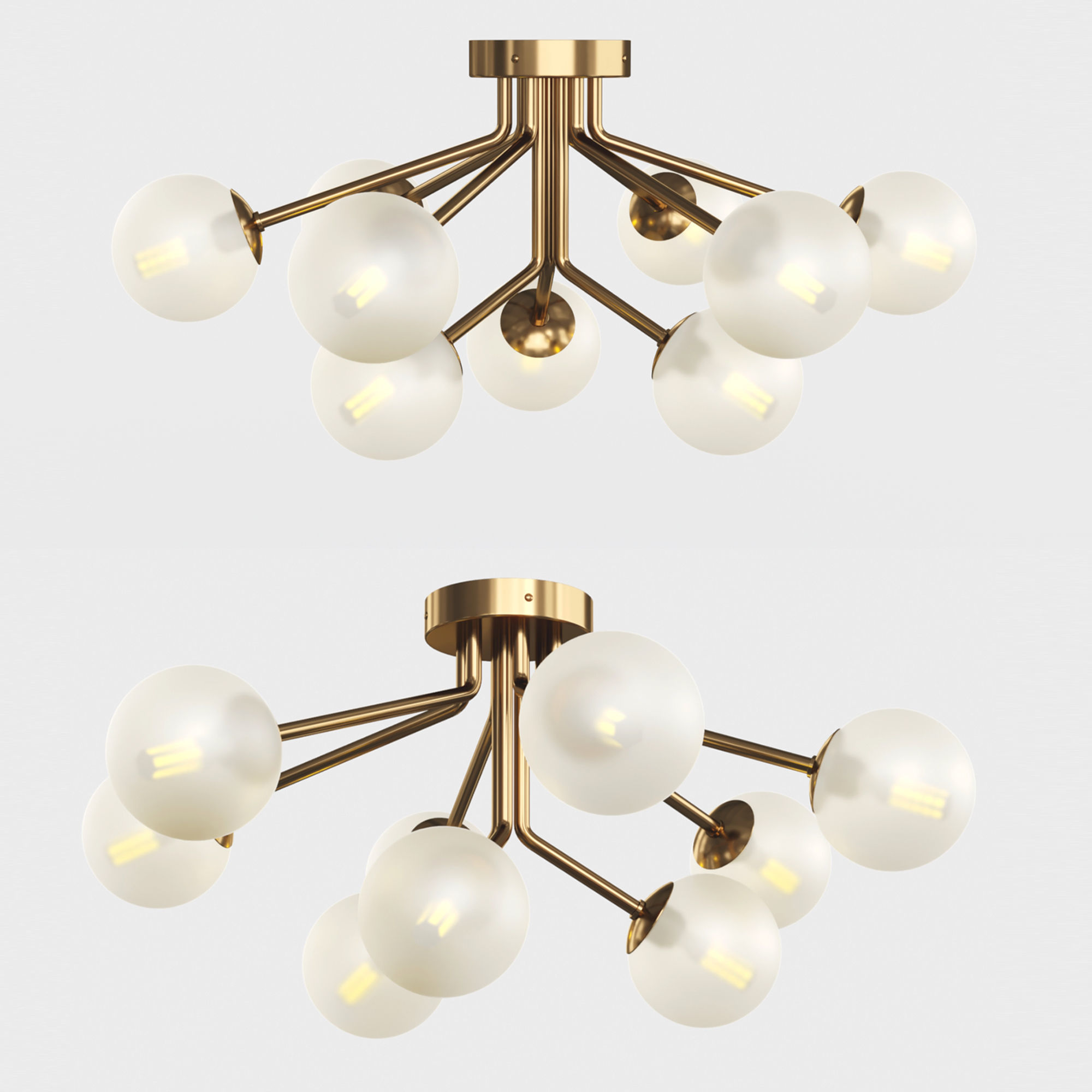 Ottavia Ceiling Mounter Chandelier 3D model_2