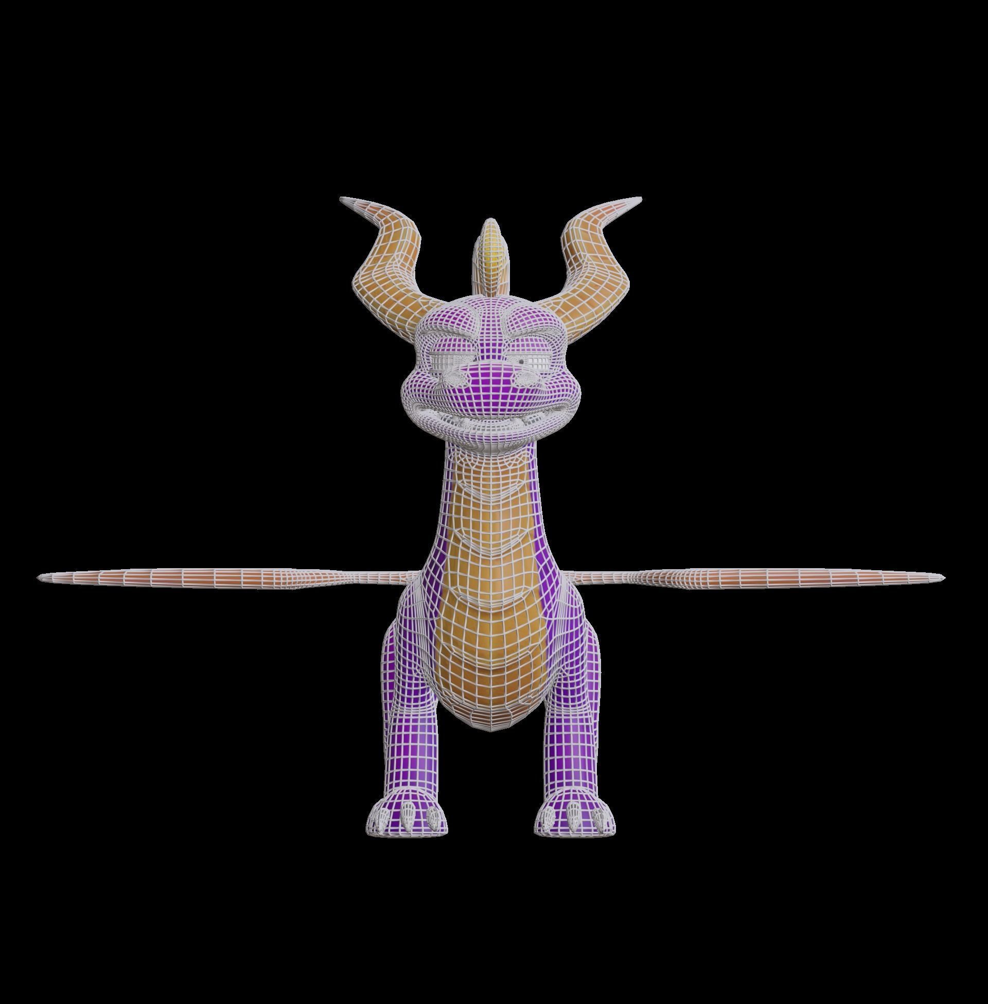 Spyro Dragon Crash on the Run Low-poly 3D model_4