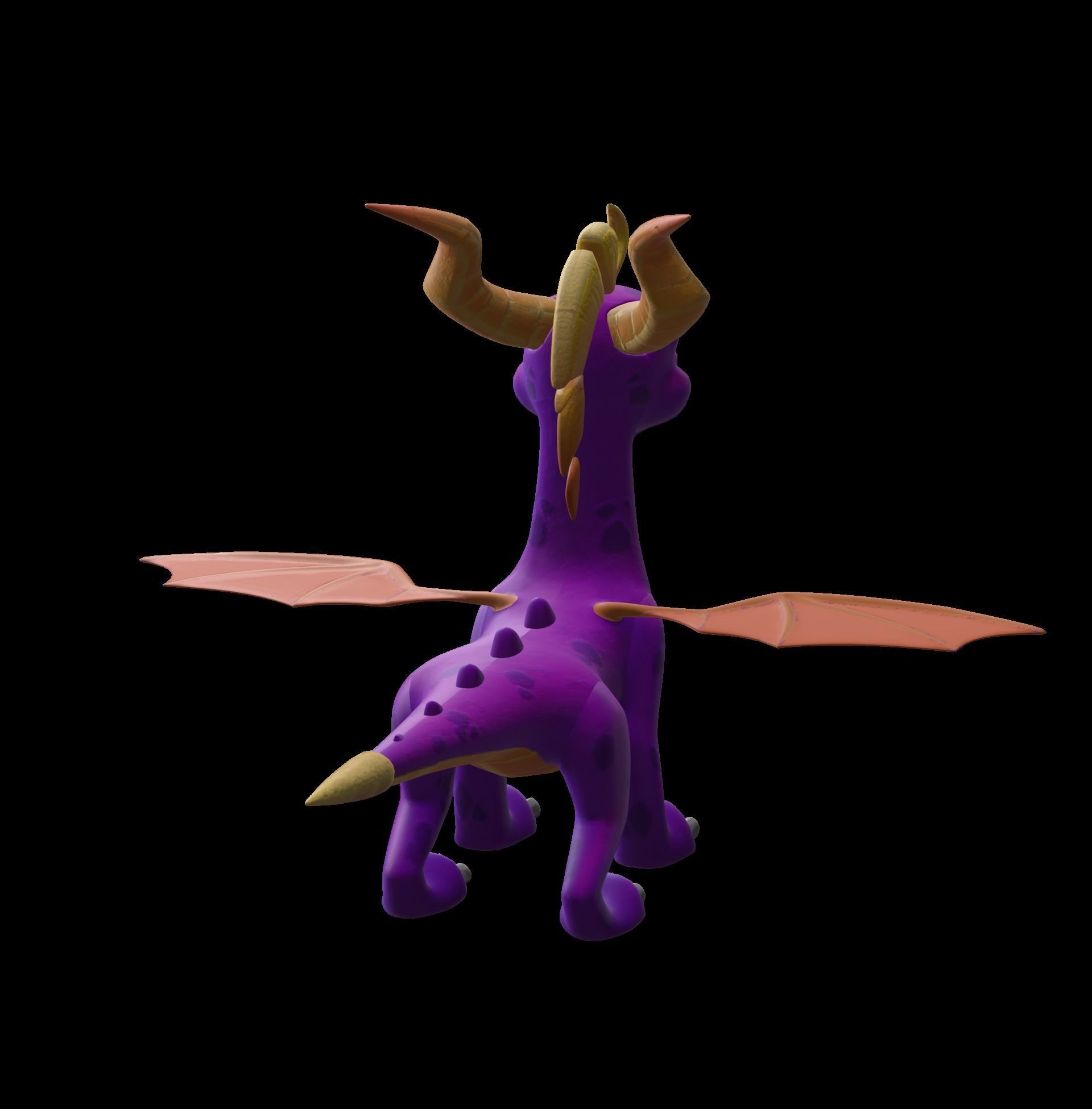 Spyro Dragon Crash on the Run Low-poly 3D model_17