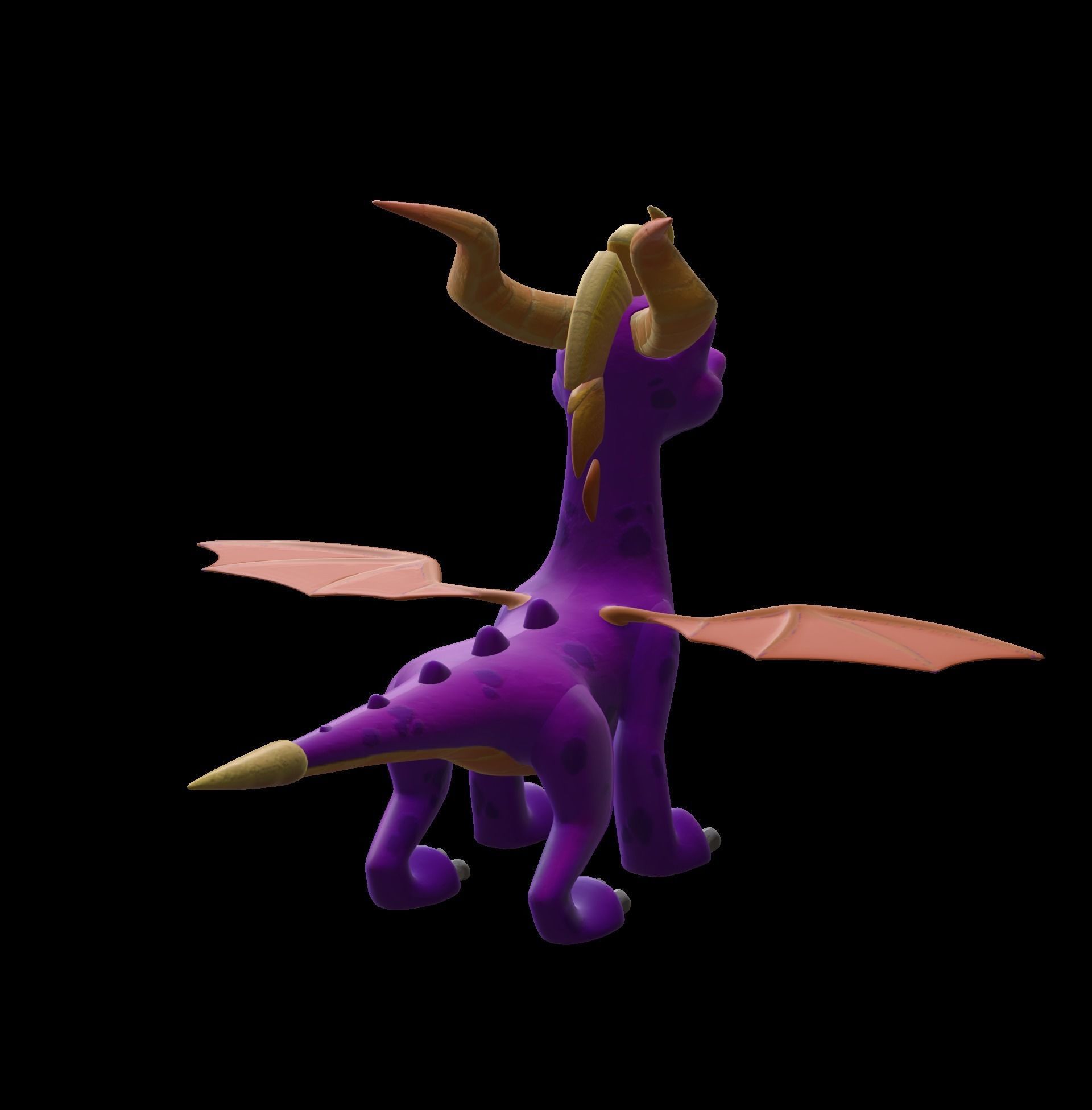 Spyro Dragon Crash on the Run Low-poly 3D model_9