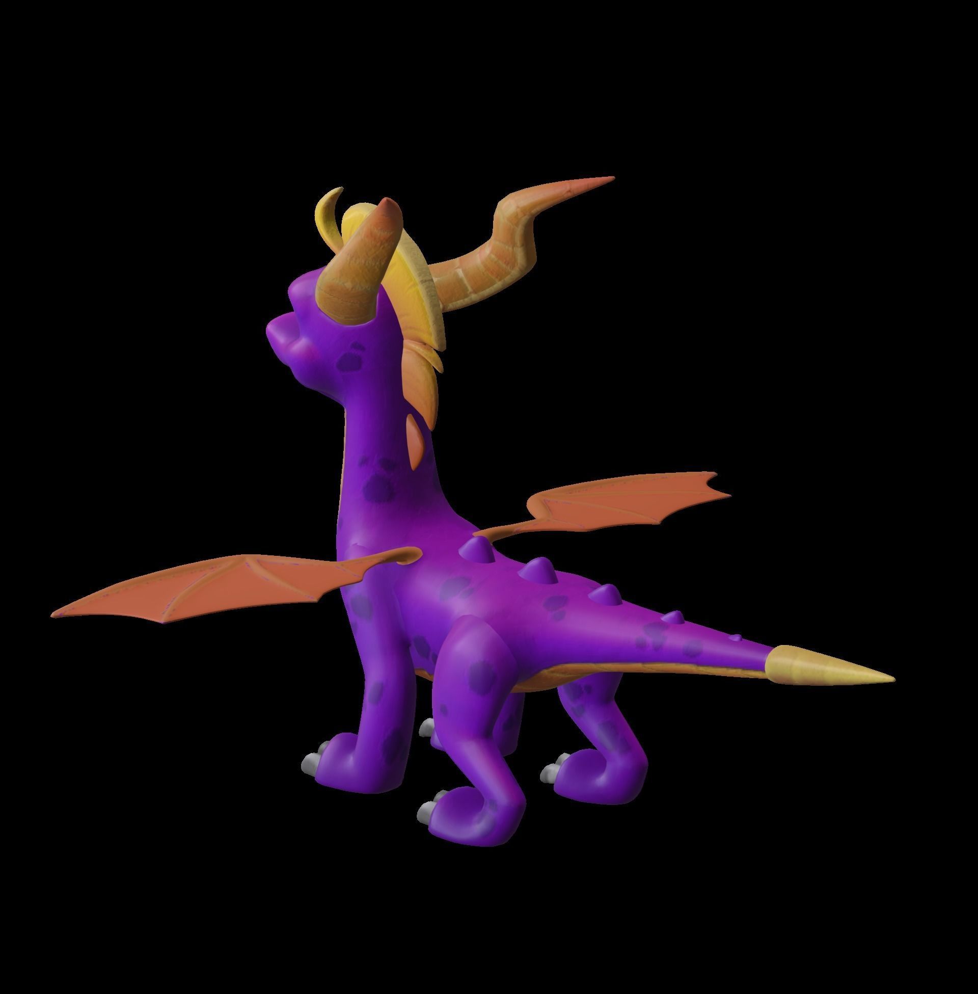 Spyro Dragon Crash on the Run Low-poly 3D model_10