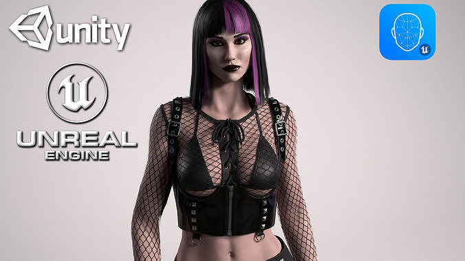 Wicked Girl - Game Ready Low-poly 3D model