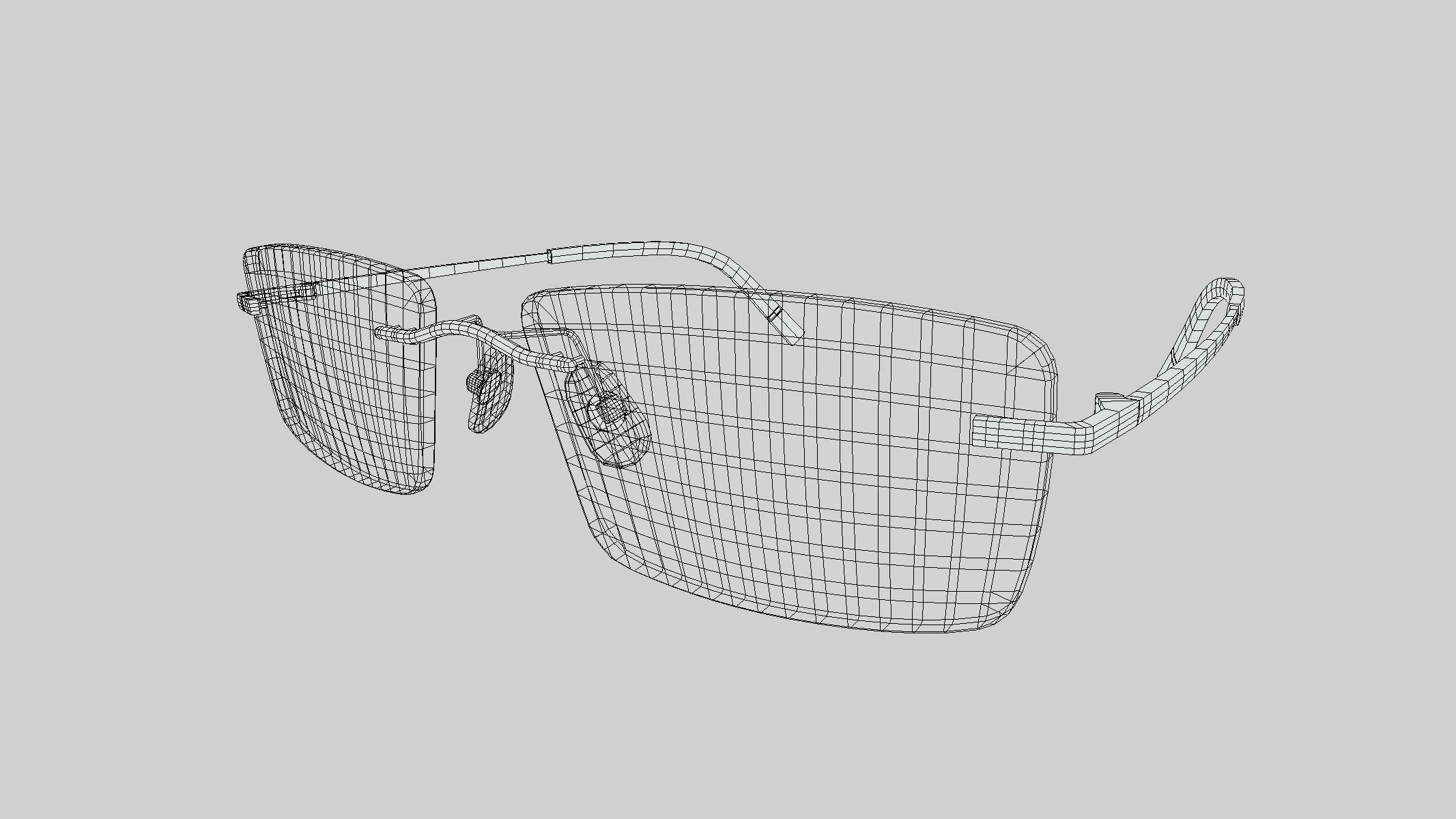 Rectangular Rimless Eyeglasses Low Poly PBR Realistic Low-poly 3D model_8