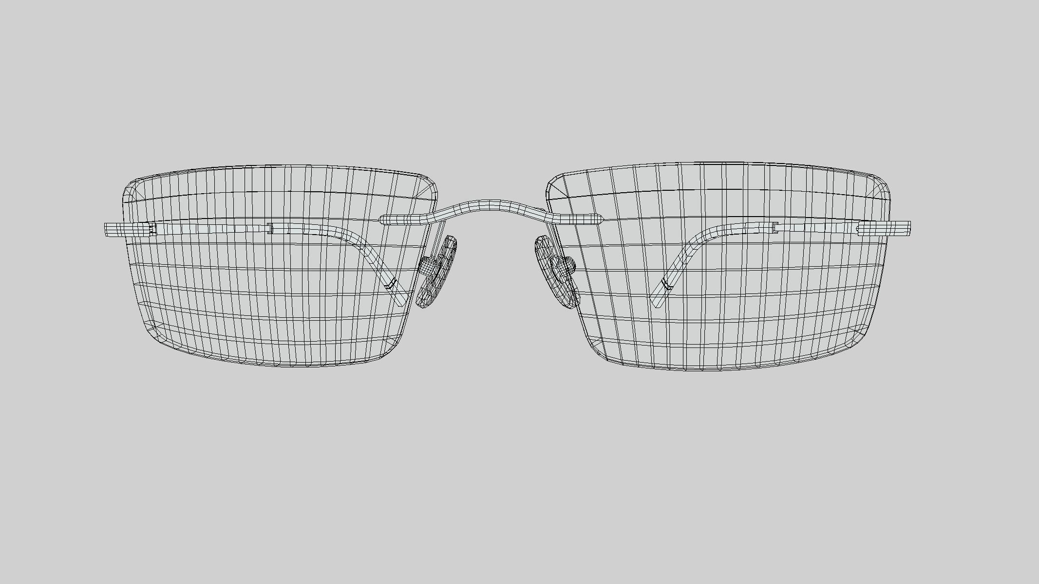 Rectangular Rimless Eyeglasses Low Poly PBR Realistic Low-poly 3D model_1