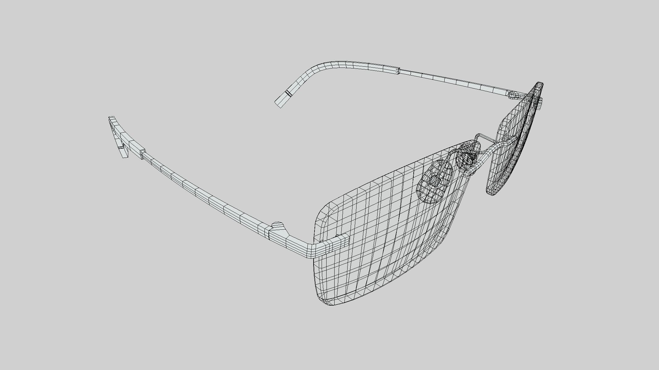 Rectangular Rimless Eyeglasses Low Poly PBR Realistic Low-poly 3D model_3