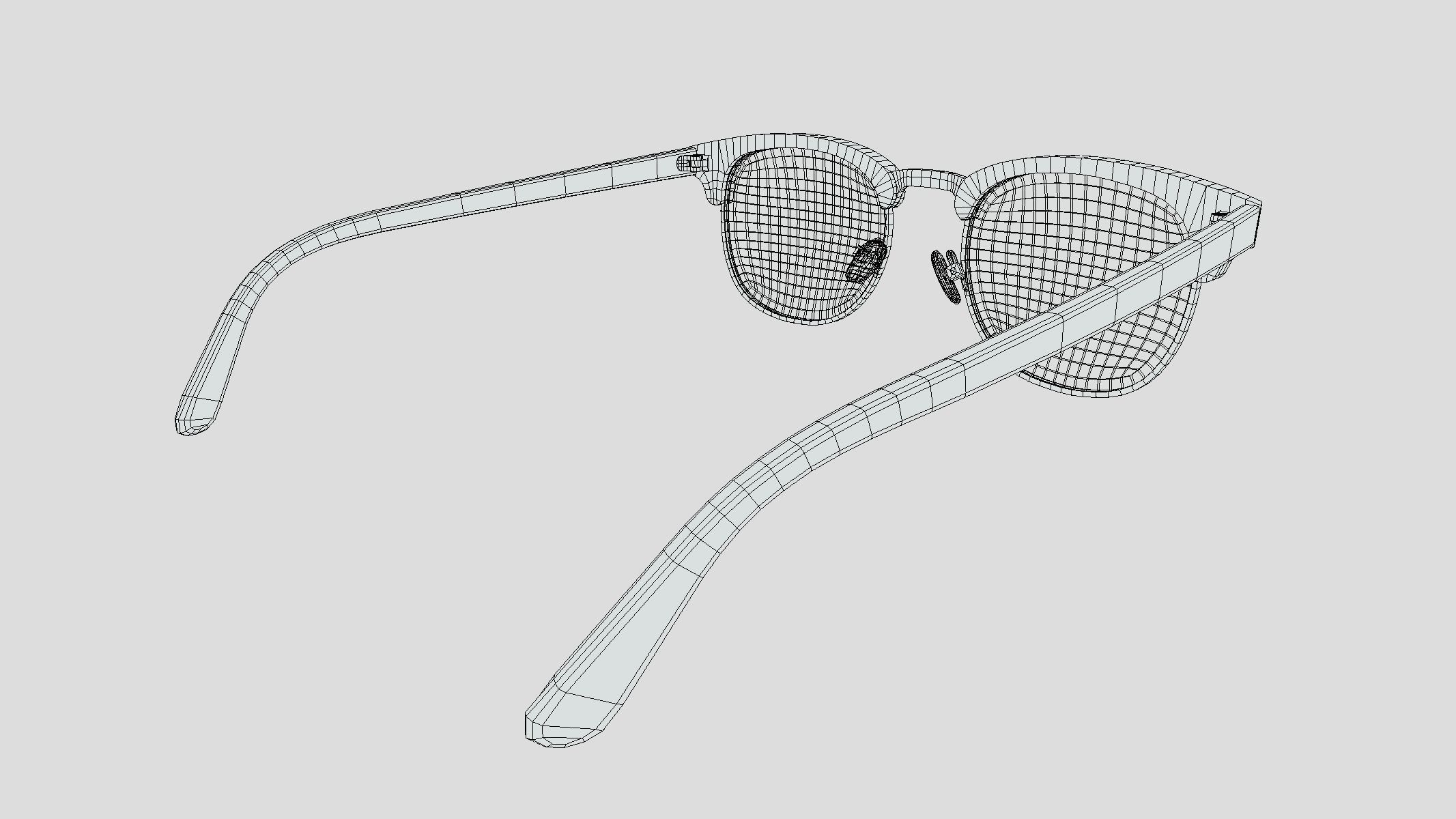 Retro Brownline Glasses Low Poly PBR Realistic Low-poly 3D model_5