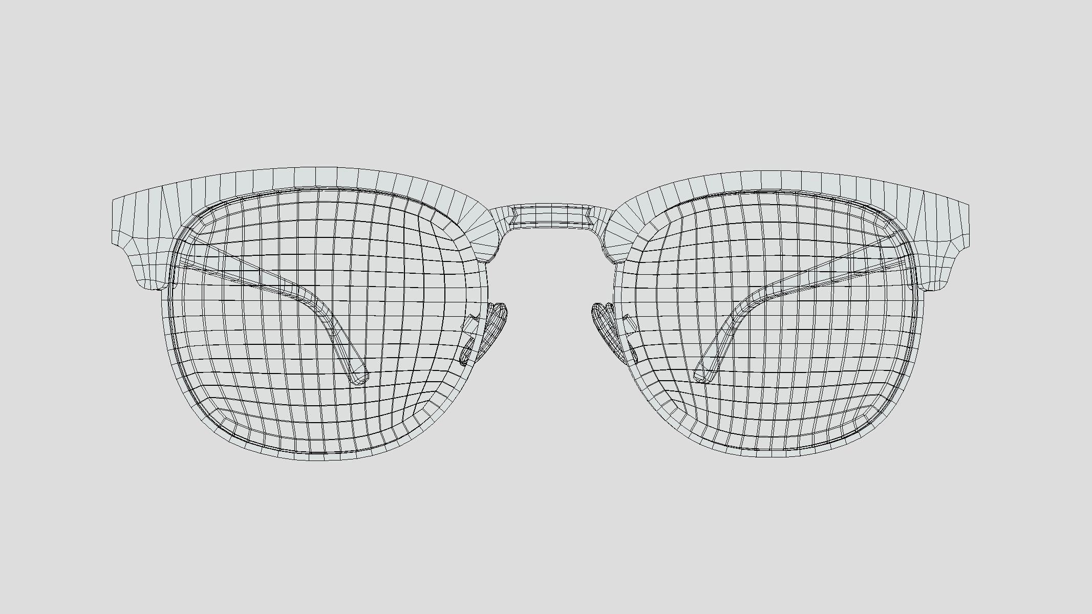 Retro Brownline Glasses Low Poly PBR Realistic Low-poly 3D model_1