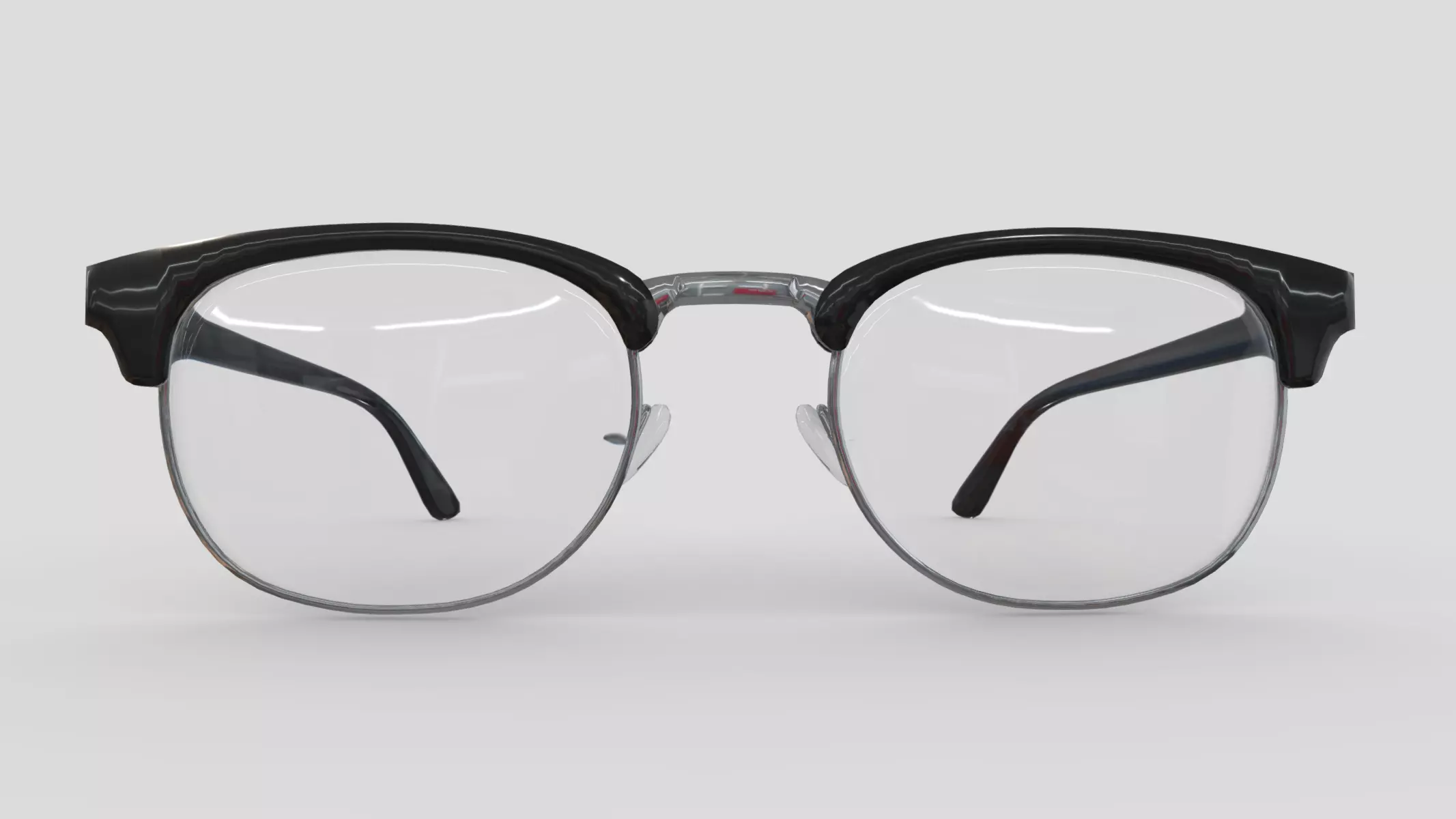 Retro Brownline Glasses Low Poly PBR Realistic Low-poly 3D model_0