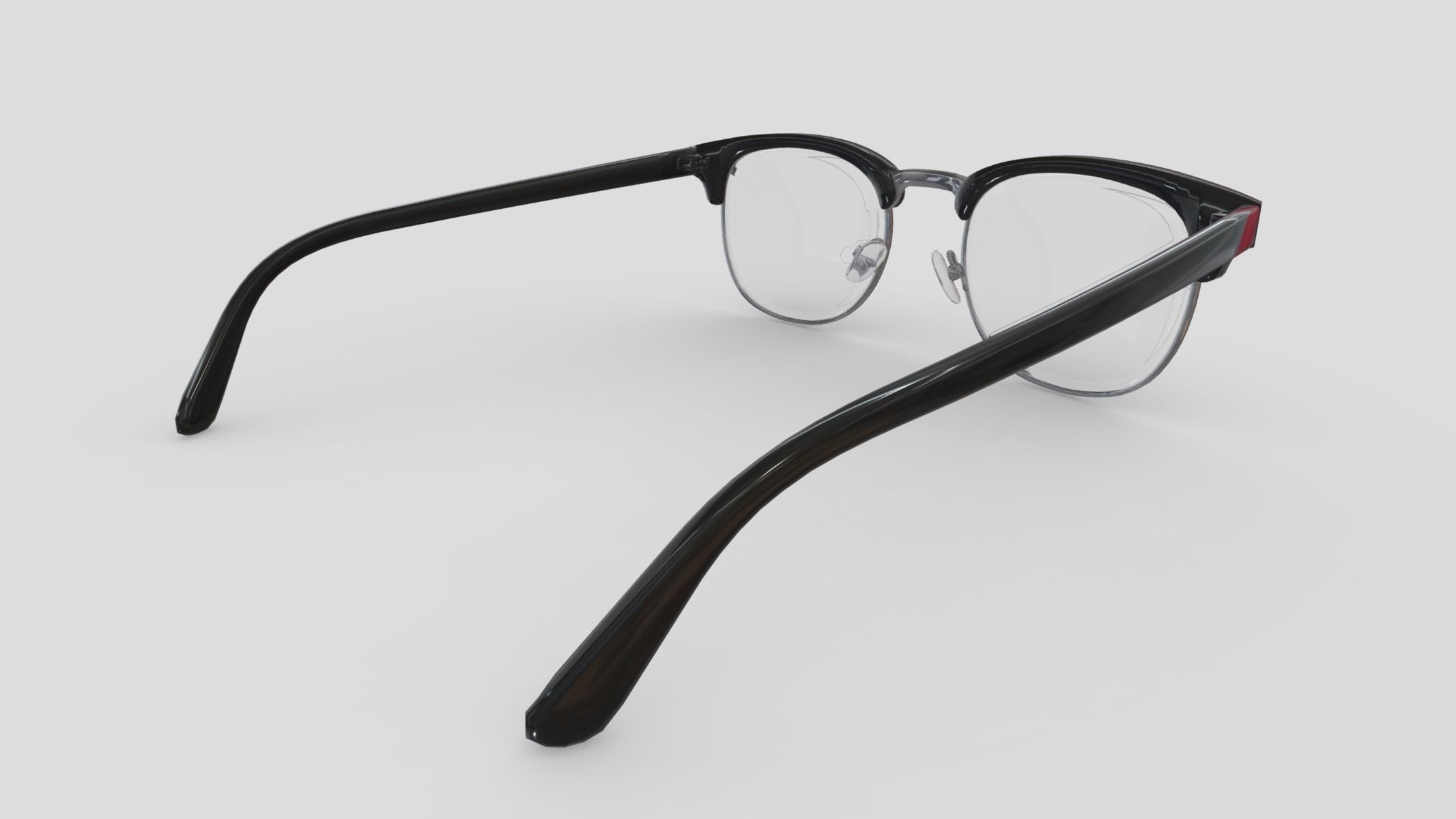 Retro Brownline Glasses Low Poly PBR Realistic Low-poly 3D model_4