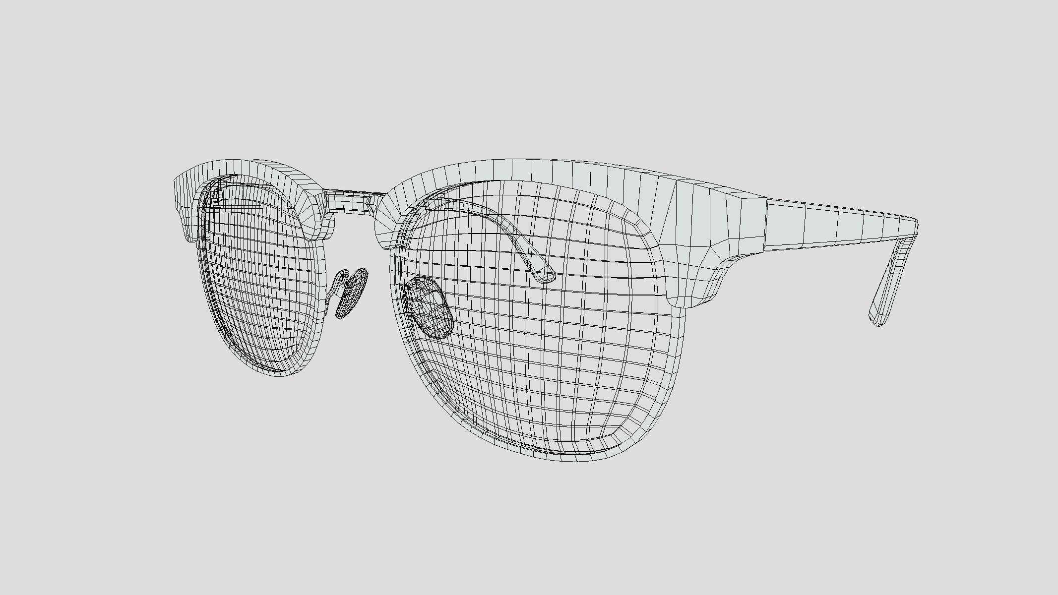 Retro Brownline Glasses Low Poly PBR Realistic Low-poly 3D model_8