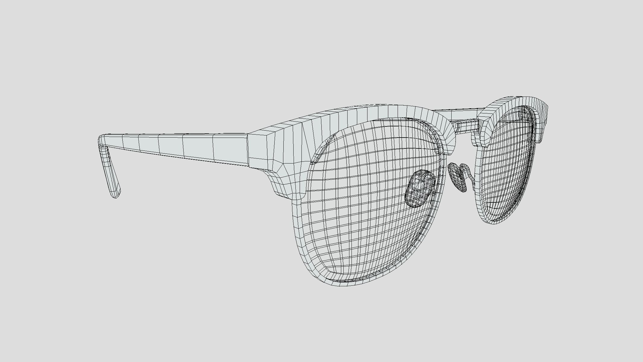 Retro Brownline Glasses Low Poly PBR Realistic Low-poly 3D model_3