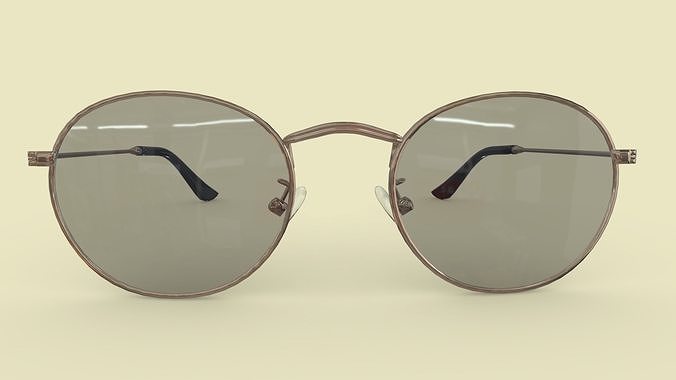 Round Polarized Sunglasses Low Poly PBR Realistic Low-poly 3D model
