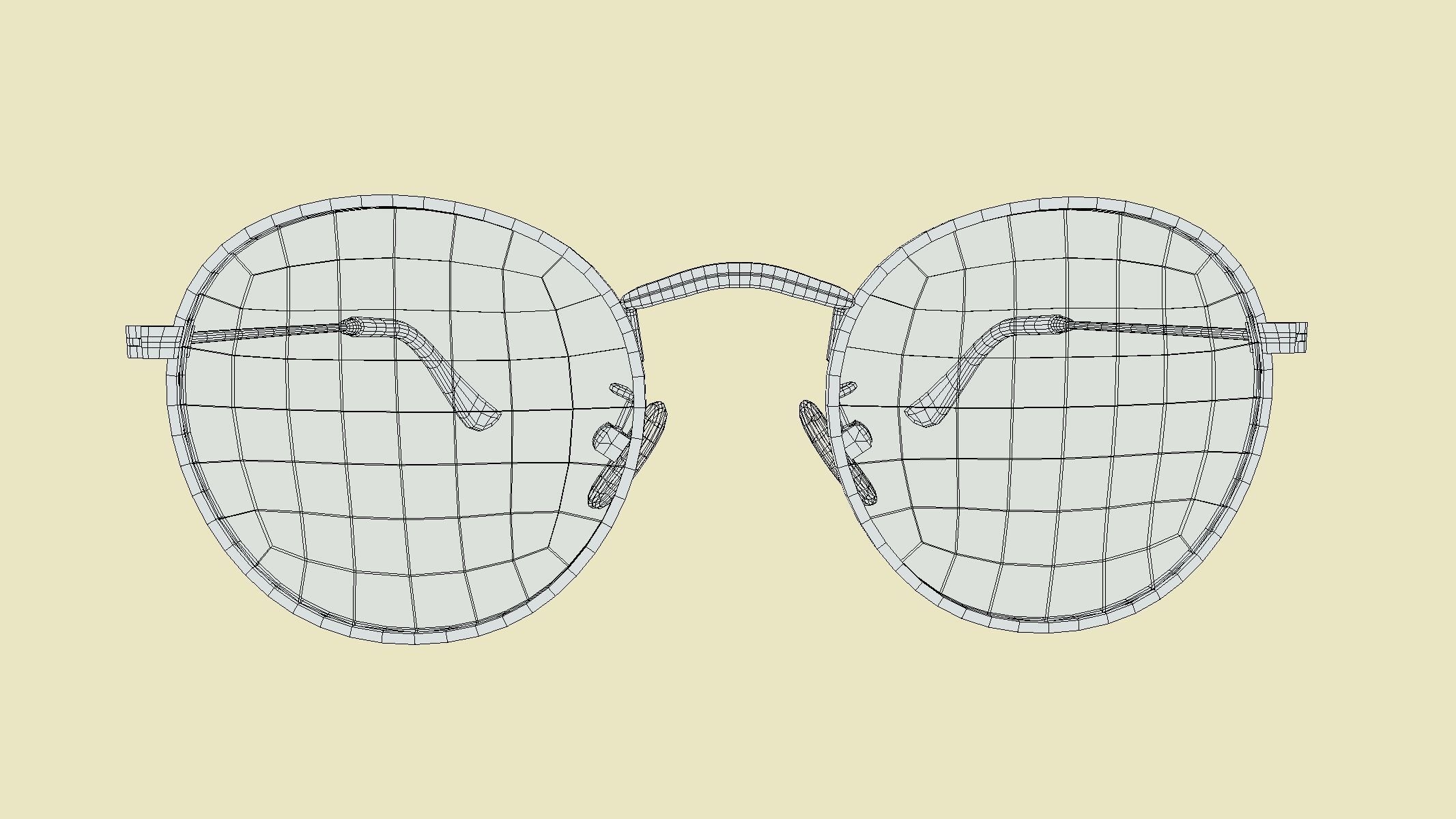 Round Polarized Sunglasses Low Poly PBR Realistic Low-poly 3D model_1