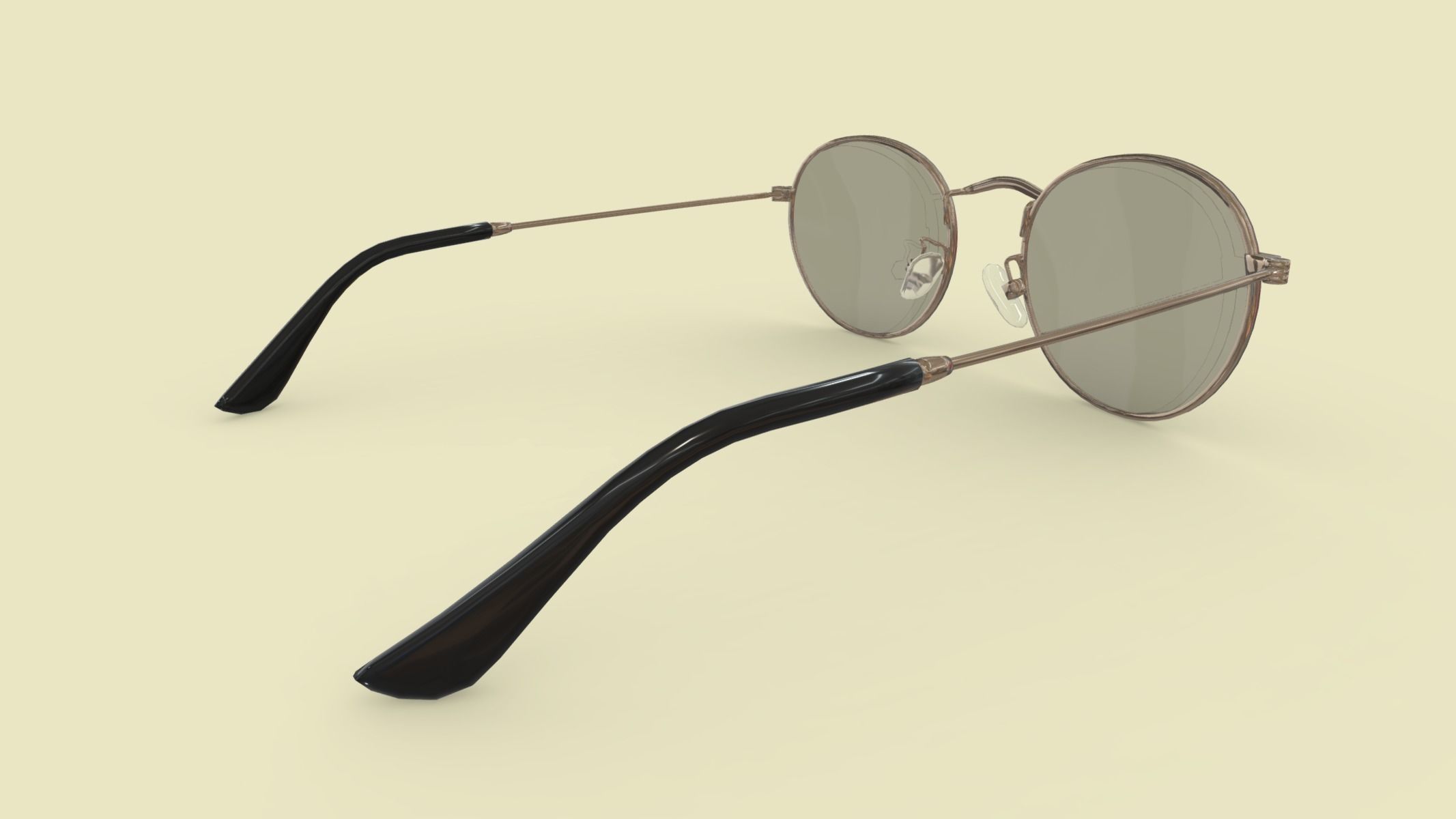 Round Polarized Sunglasses Low Poly PBR Realistic Low-poly 3D model_4