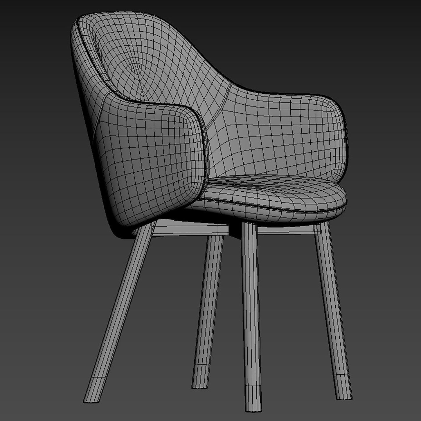 ALBU Easy chair with armrests By TON 3D model_10