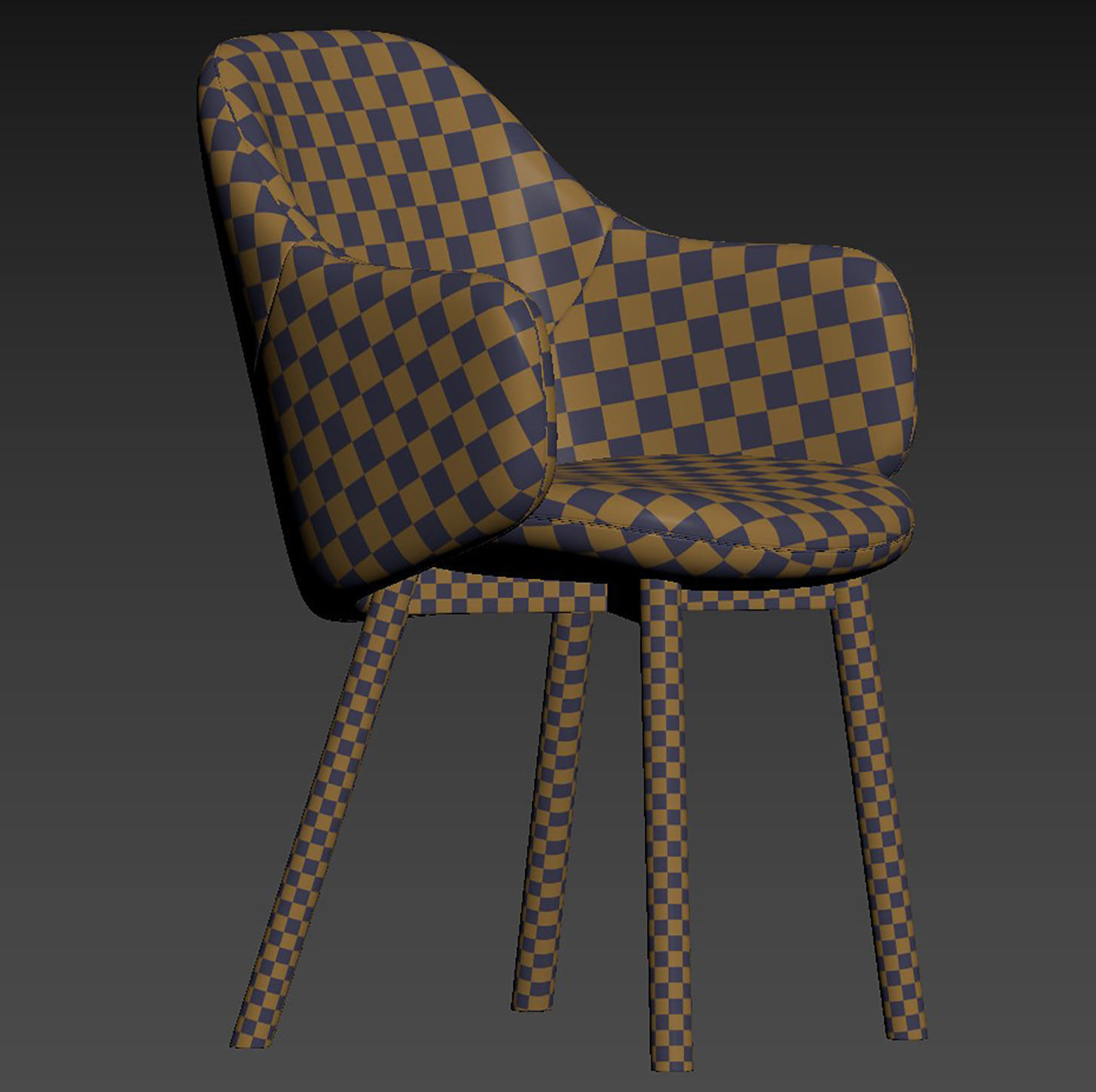 ALBU Easy chair with armrests By TON 3D model_7