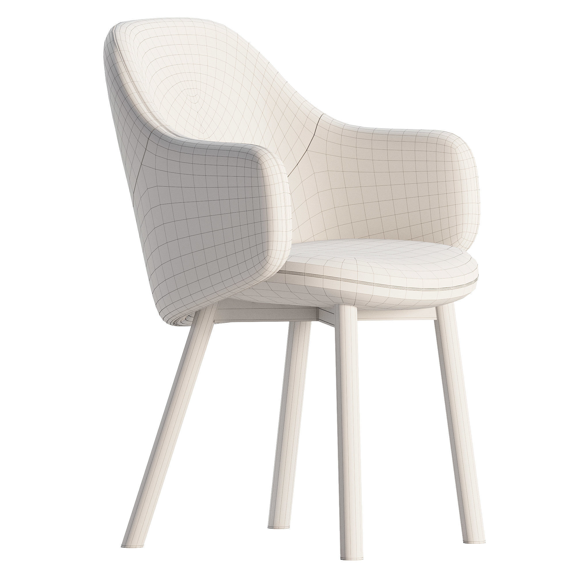 ALBU Easy chair with armrests By TON 3D model_5