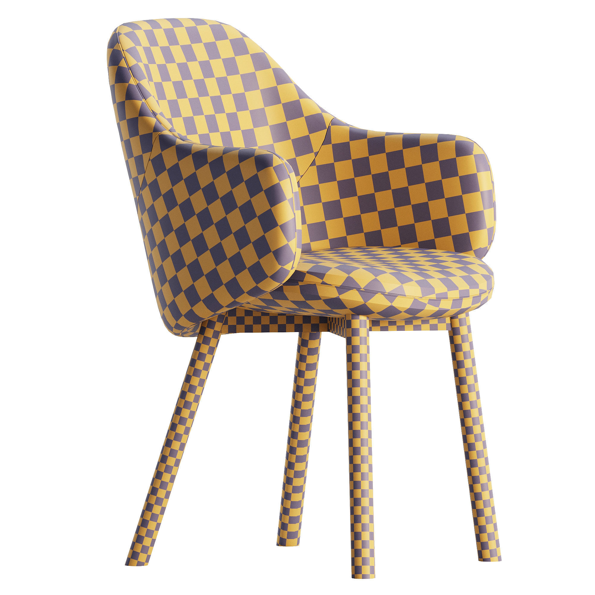 ALBU Easy chair with armrests By TON 3D model_6