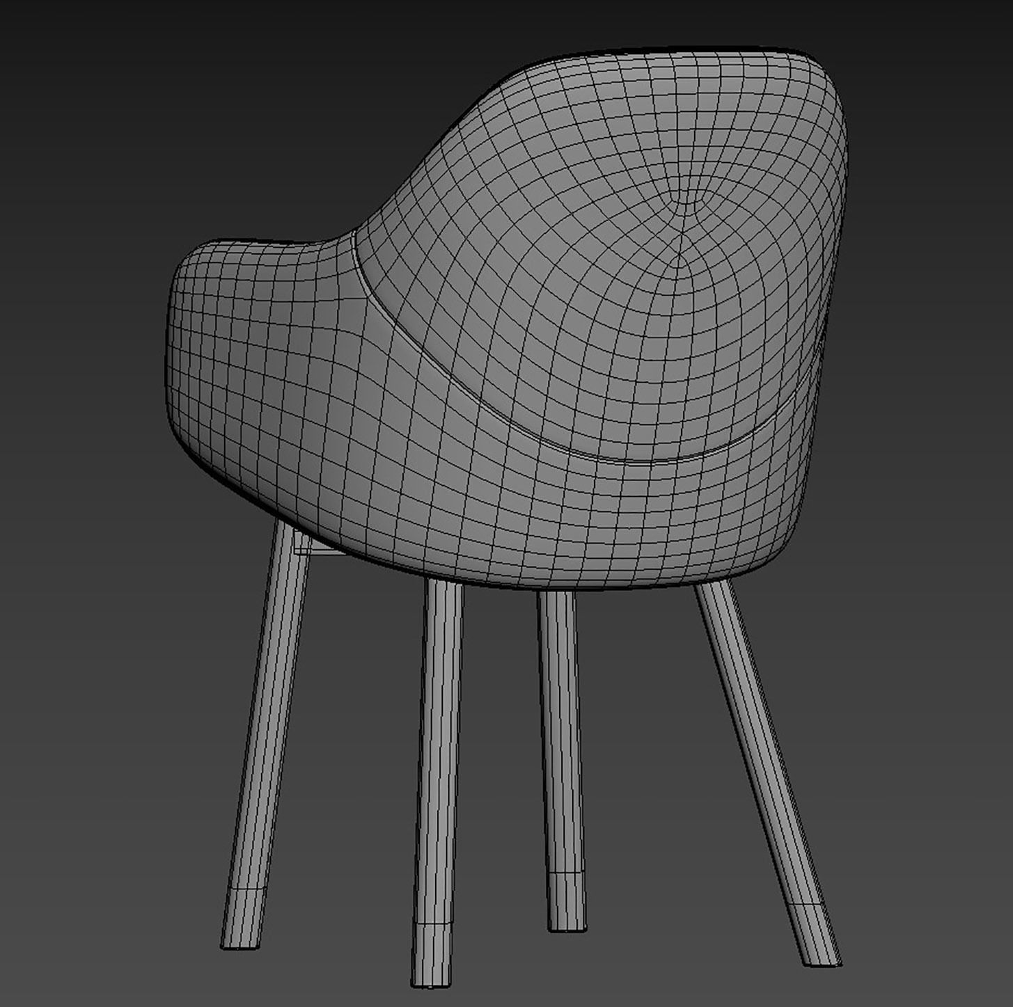 ALBU Easy chair with armrests By TON 3D model_9
