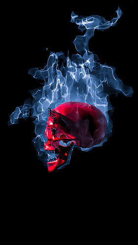 skull with smoke wallpaper hd 3D model