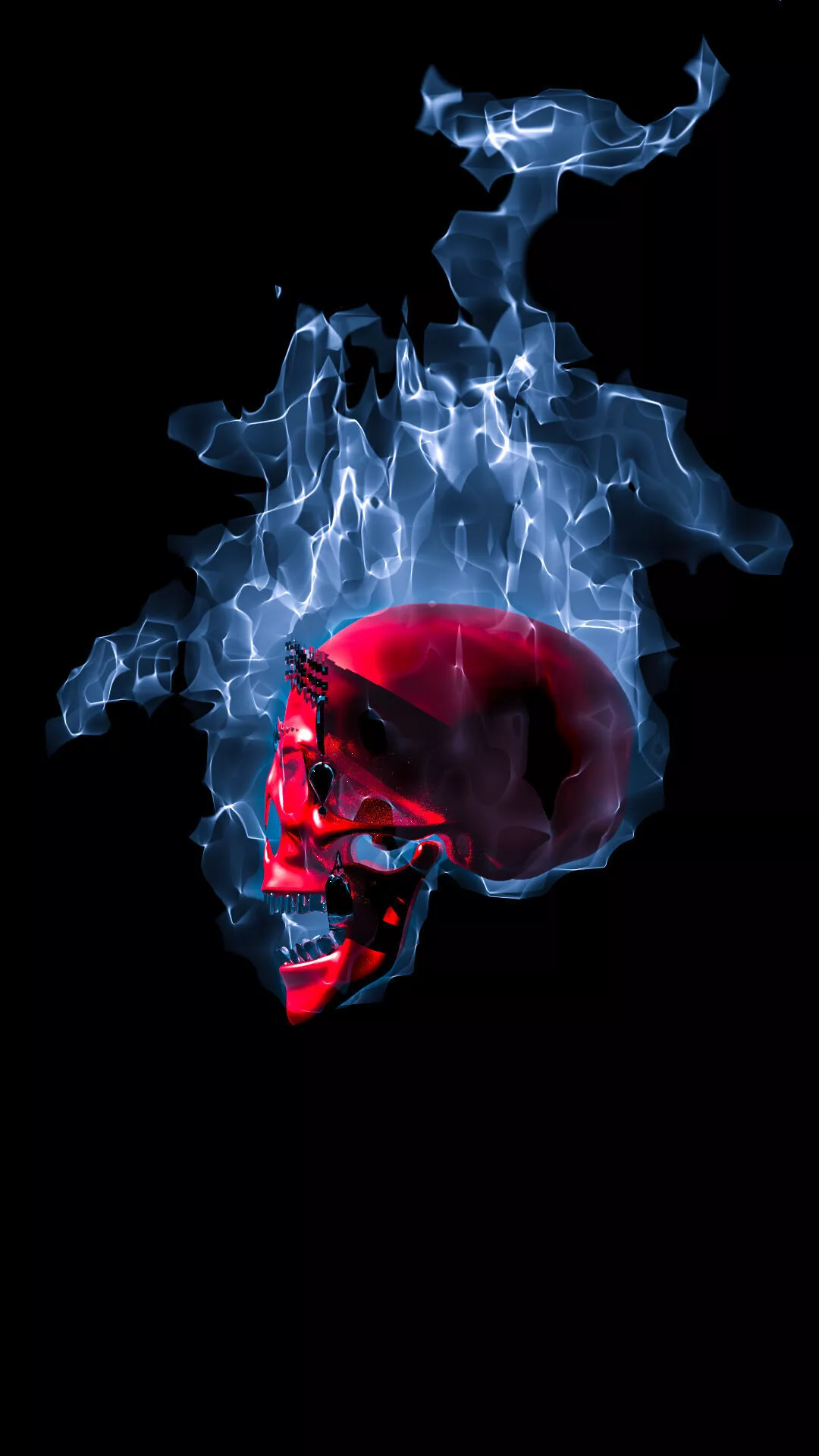 skull with smoke wallpaper hd 3D model