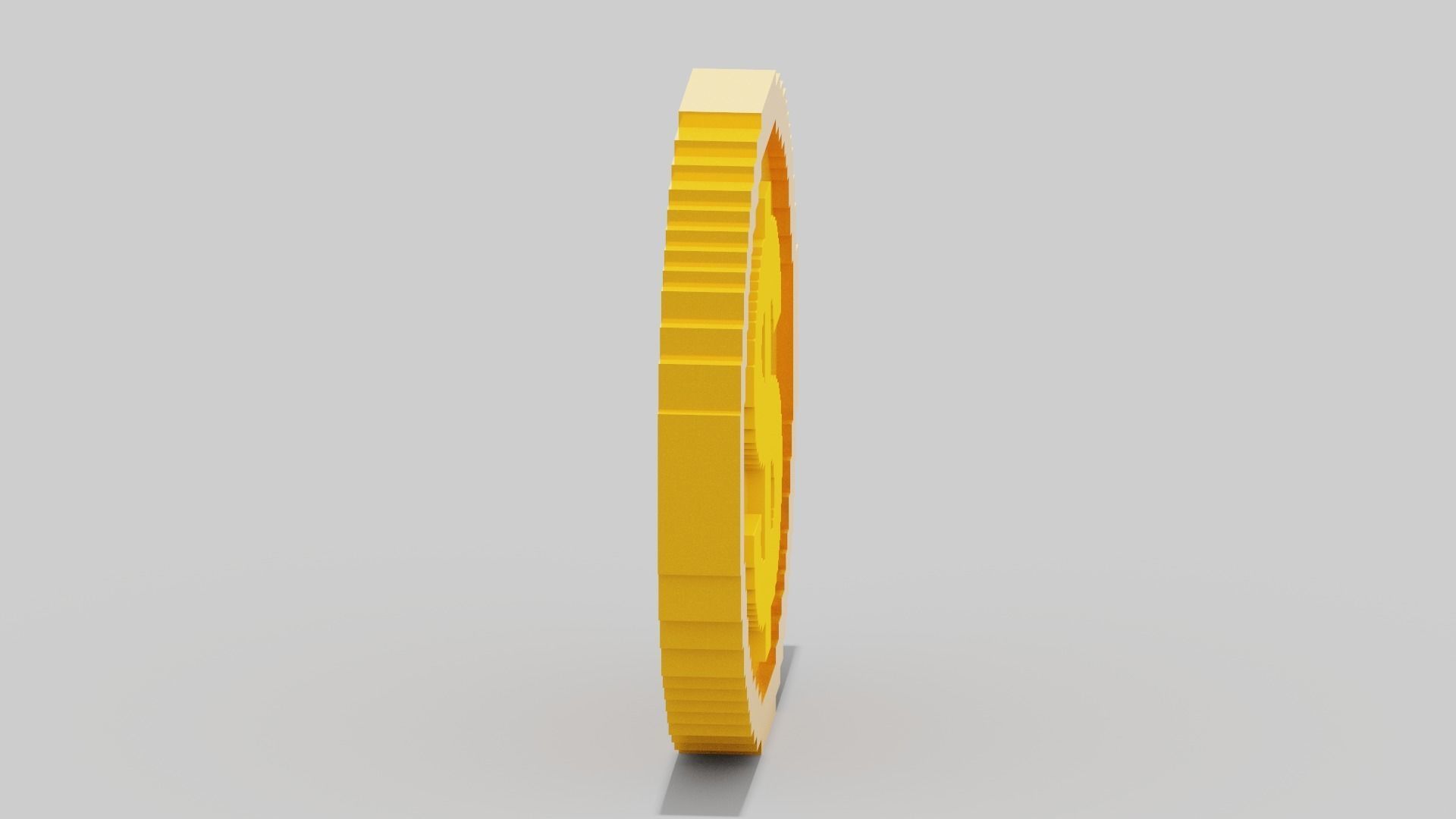 Voxel Dollar Coin Low-poly 3D model_7