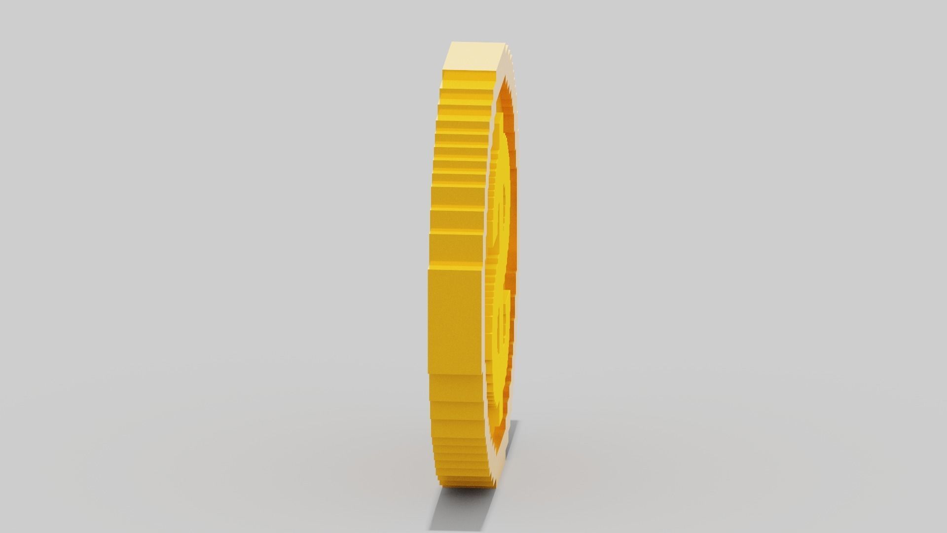 Voxel Dollar Coin Low-poly 3D model_3