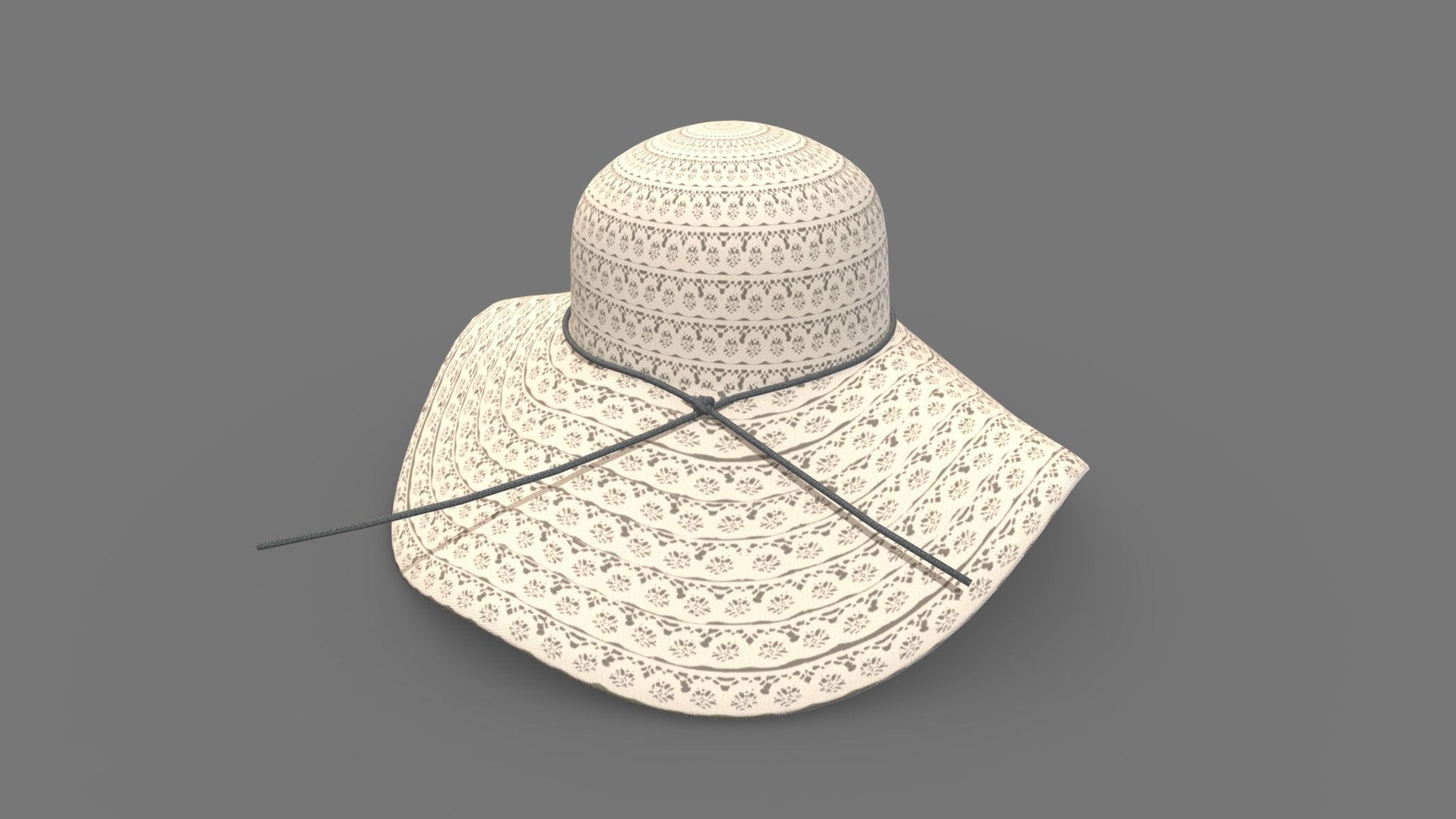  Summer Beach Sun Hats Low Poly PBR Realistic Low-poly 3D model_2
