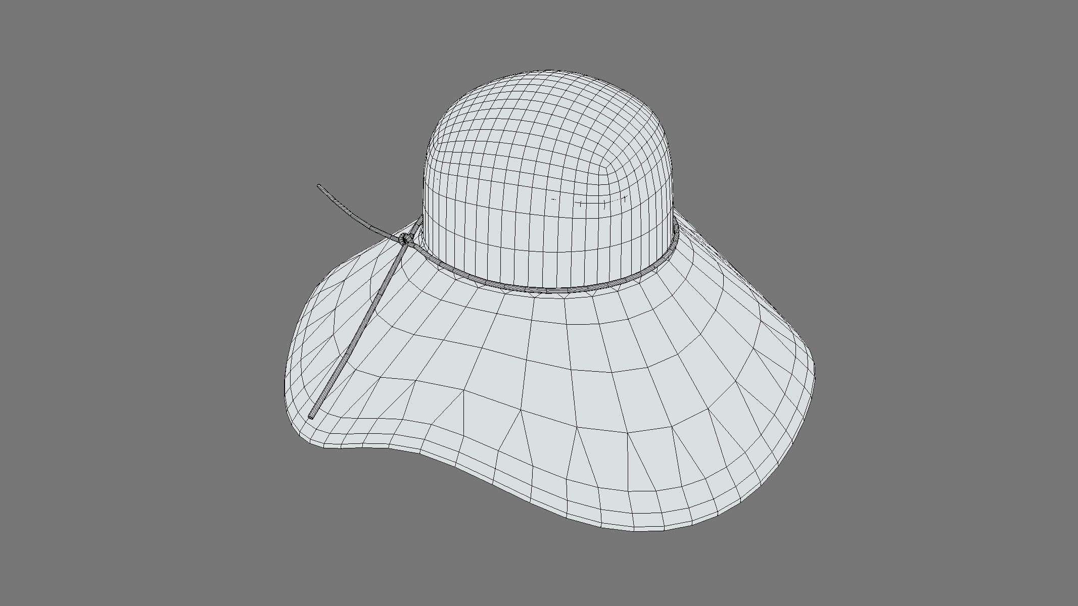  Summer Beach Sun Hats Low Poly PBR Realistic Low-poly 3D model_1