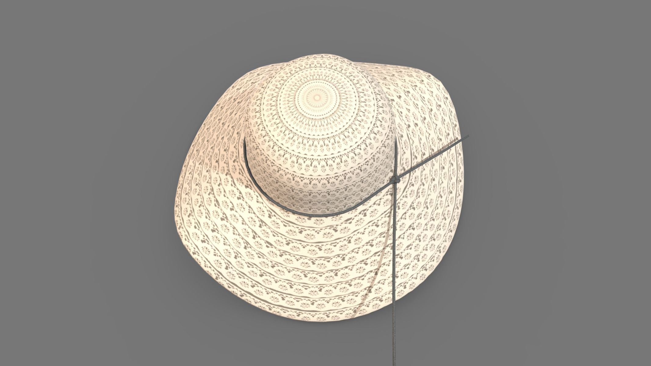  Summer Beach Sun Hats Low Poly PBR Realistic Low-poly 3D model_3