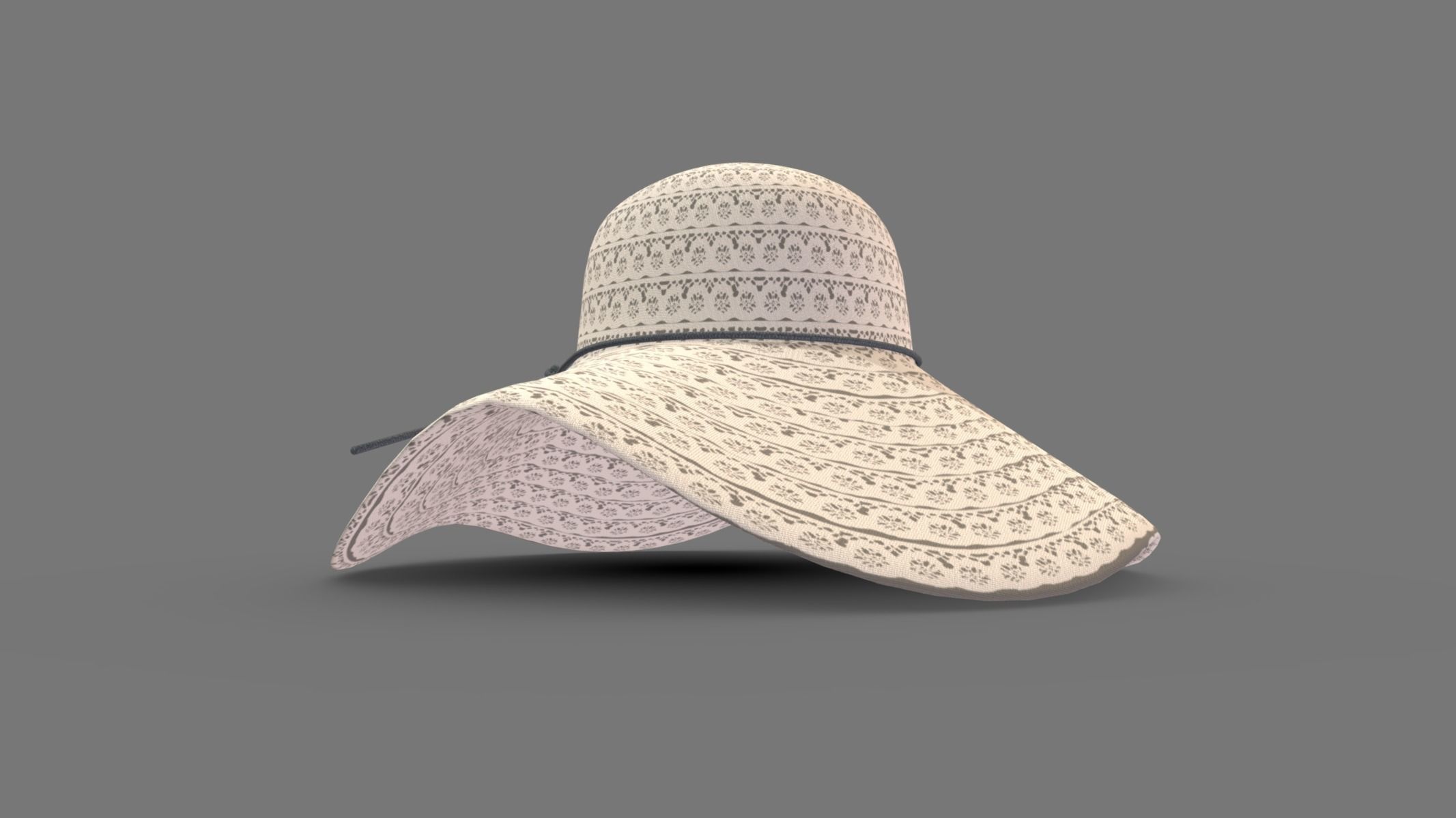  Summer Beach Sun Hats Low Poly PBR Realistic Low-poly 3D model_7