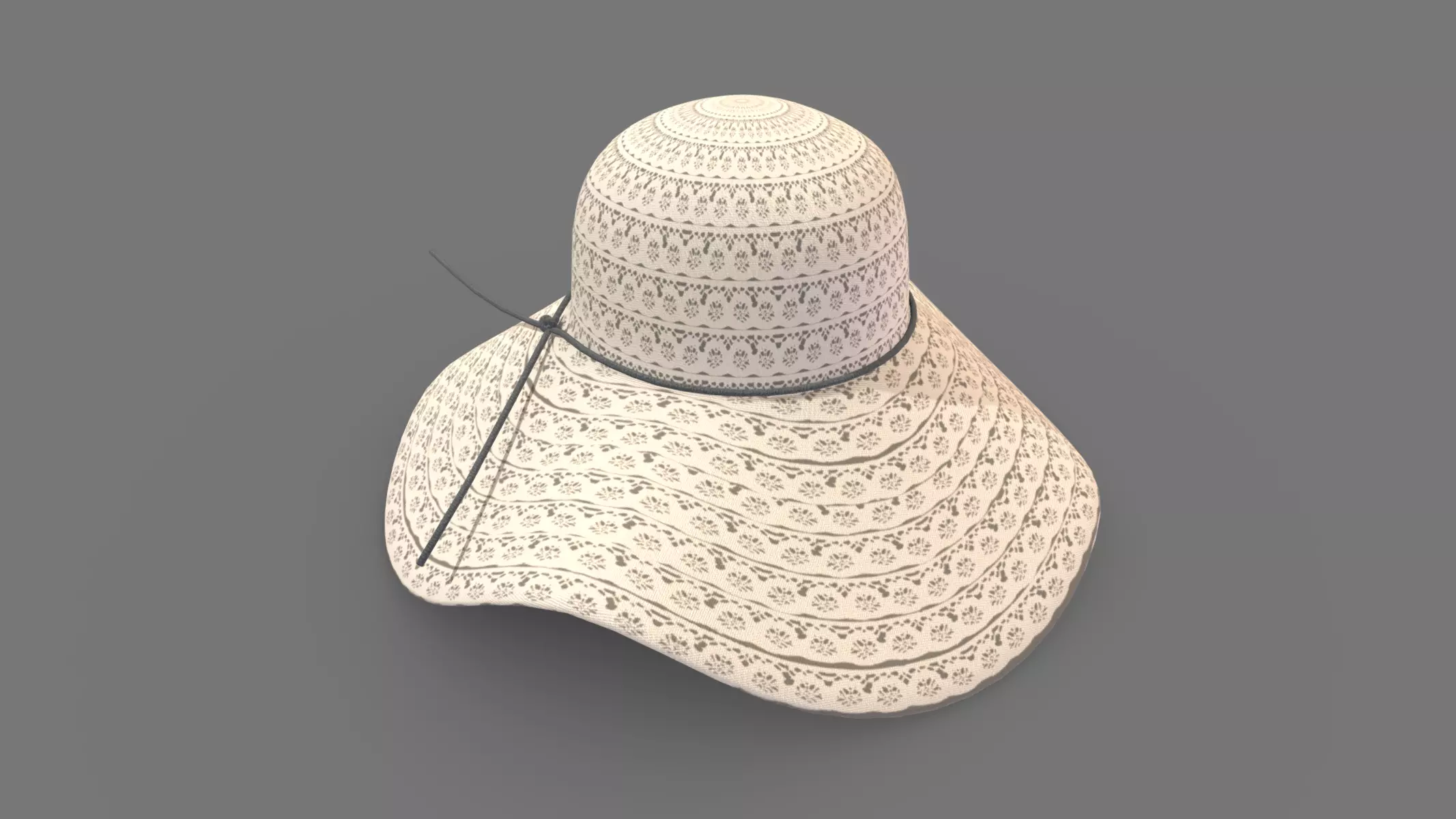  Summer Beach Sun Hats Low Poly PBR Realistic Low-poly 3D model_0