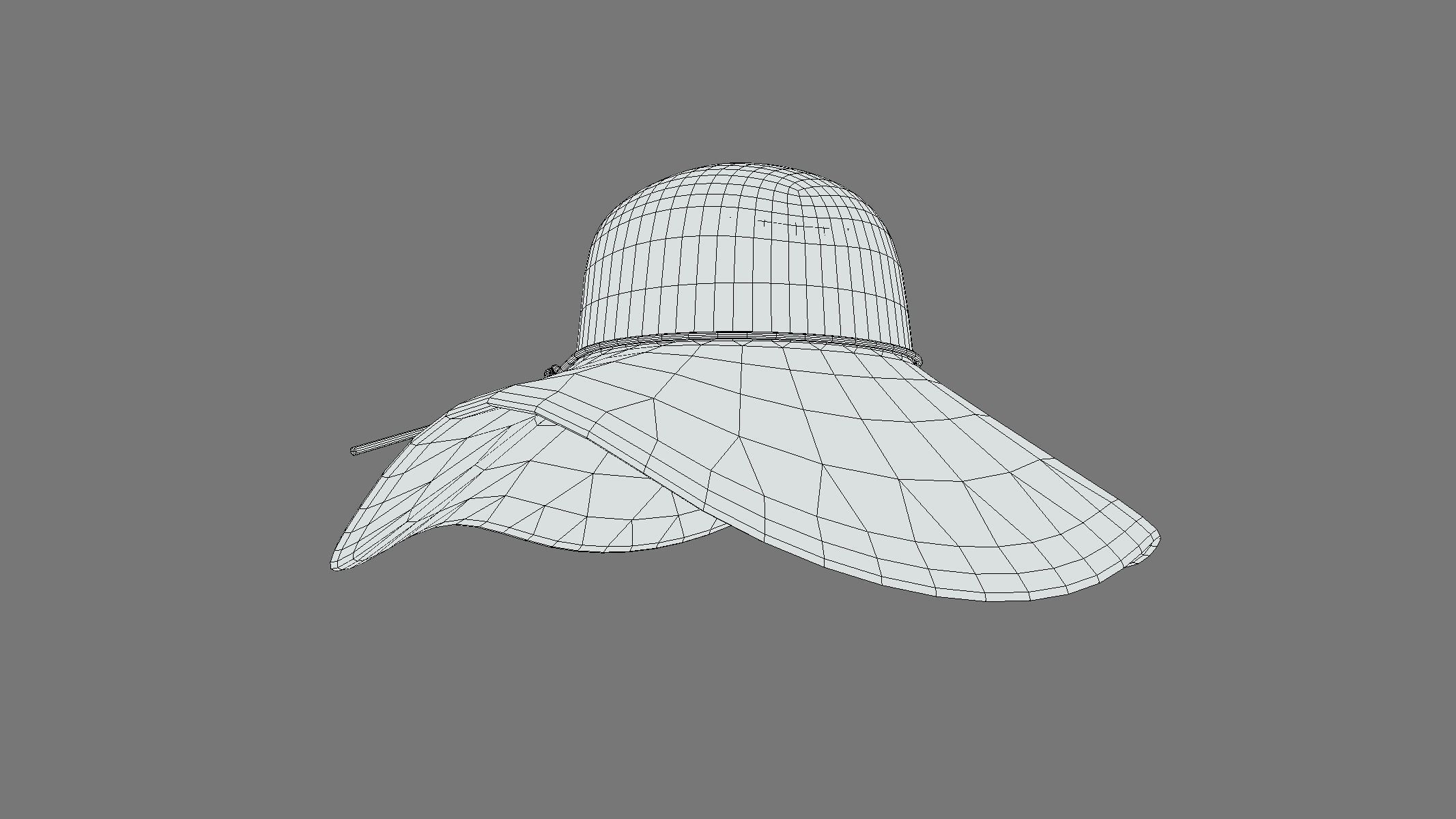  Summer Beach Sun Hats Low Poly PBR Realistic Low-poly 3D model_8